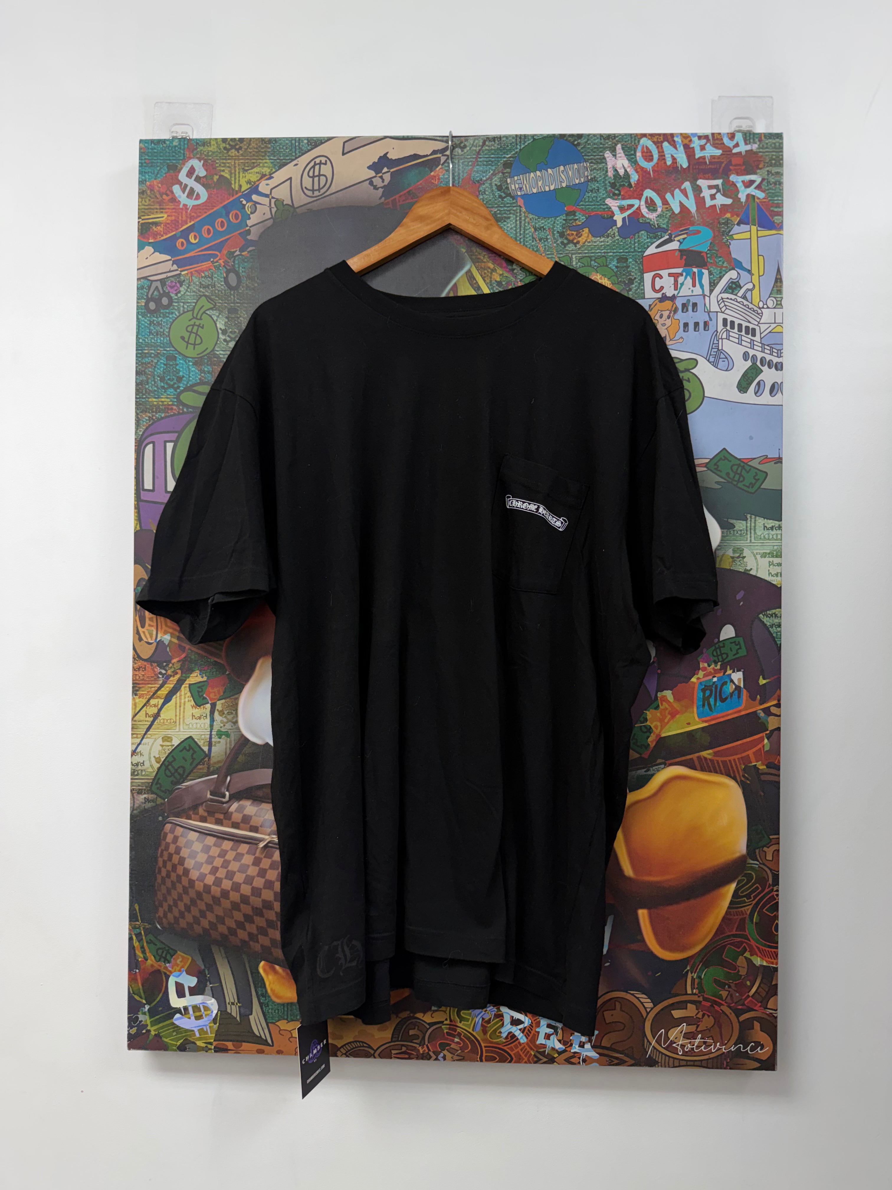 Chrome  Hearts Black USA Shoulder Logo Tee