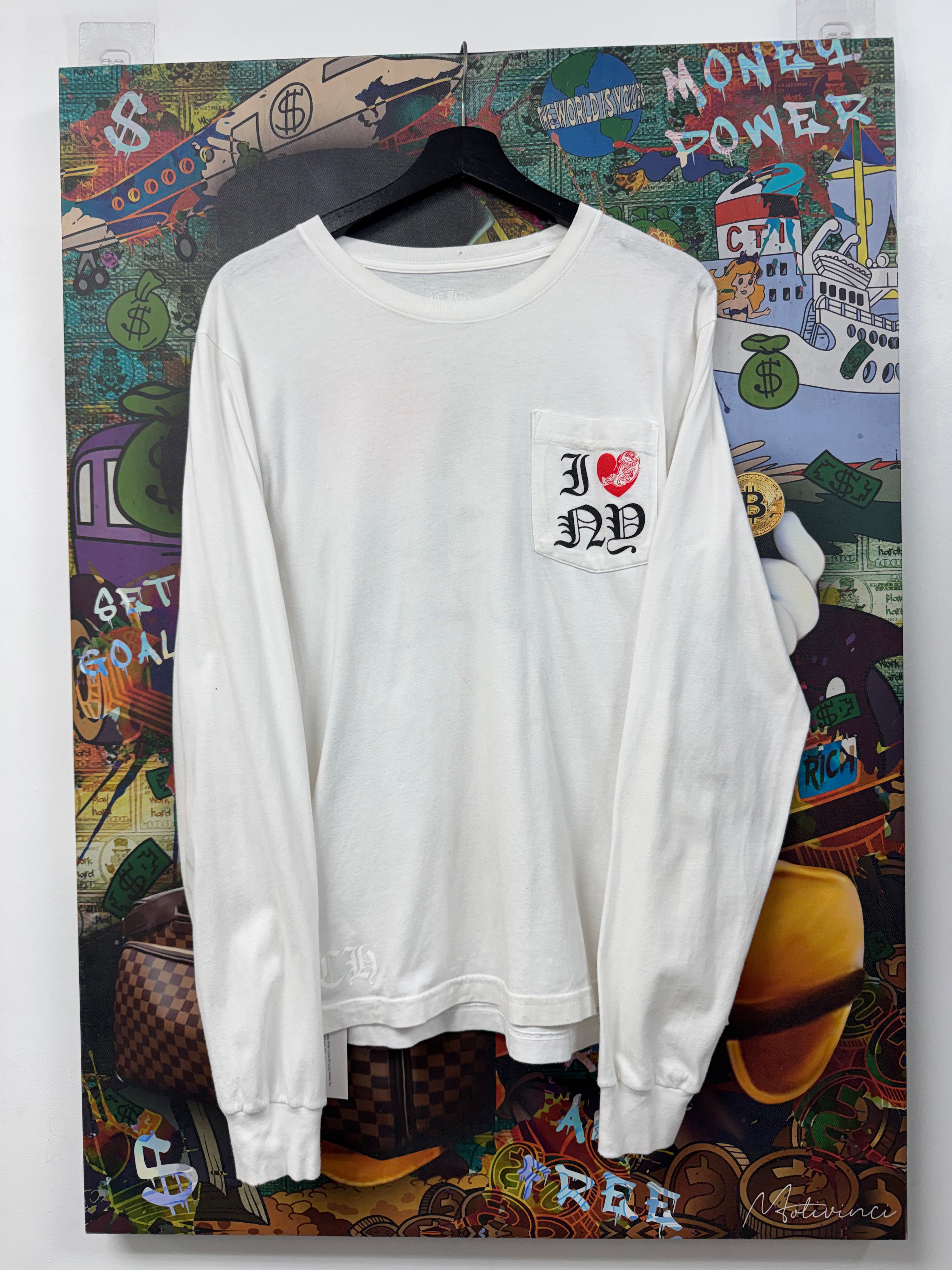 Chrome Hearts White I Love NY Long Sleeve Tee