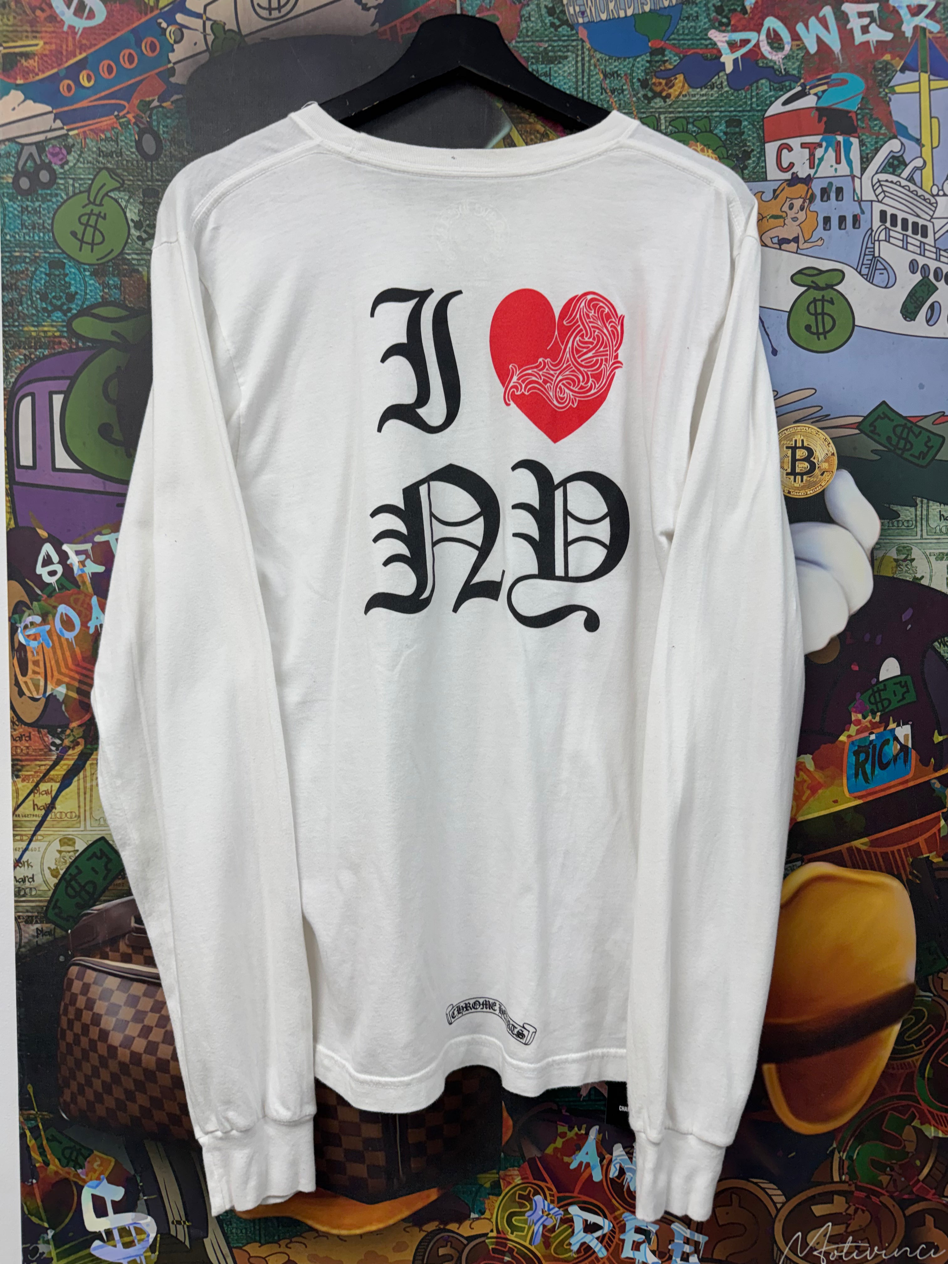 Chrome Hearts White I Love NY Long Sleeve Tee