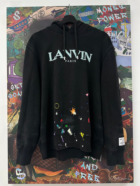 Lanvin Gallery Dept Splatter Hoodie Black Used XL N/A