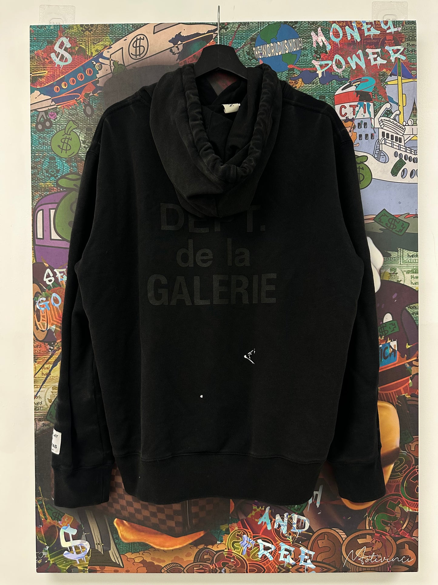 Lanvin Gallery Dept Splatter Hoodie Black Used XL N/A