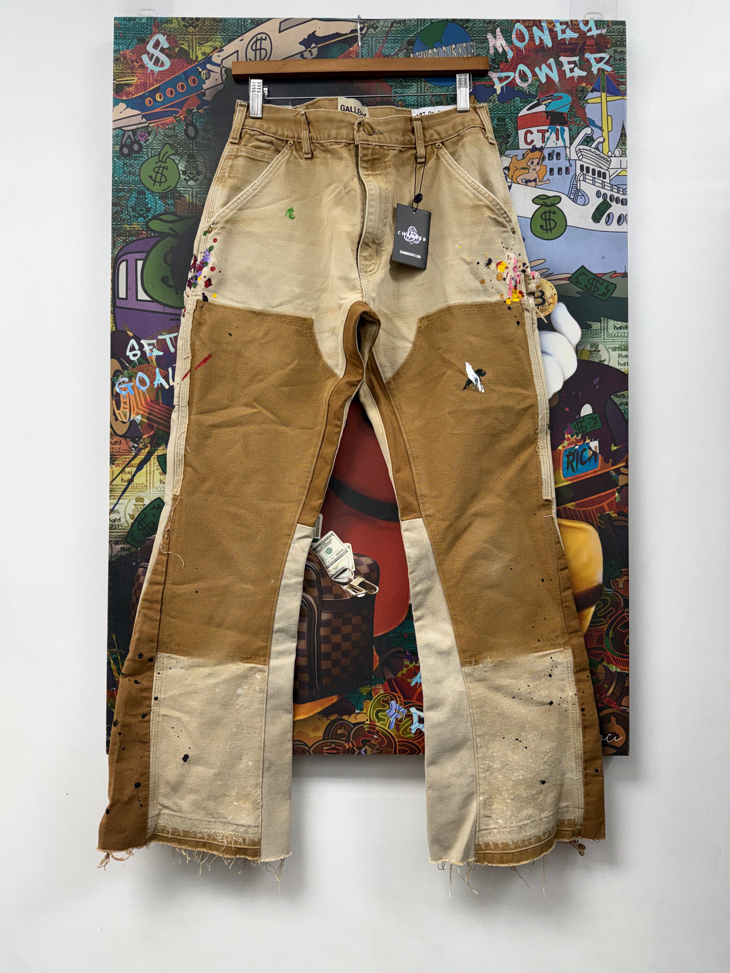 Gallery Dept Carhartt Tan Paint Splatter Carpenter Jeans