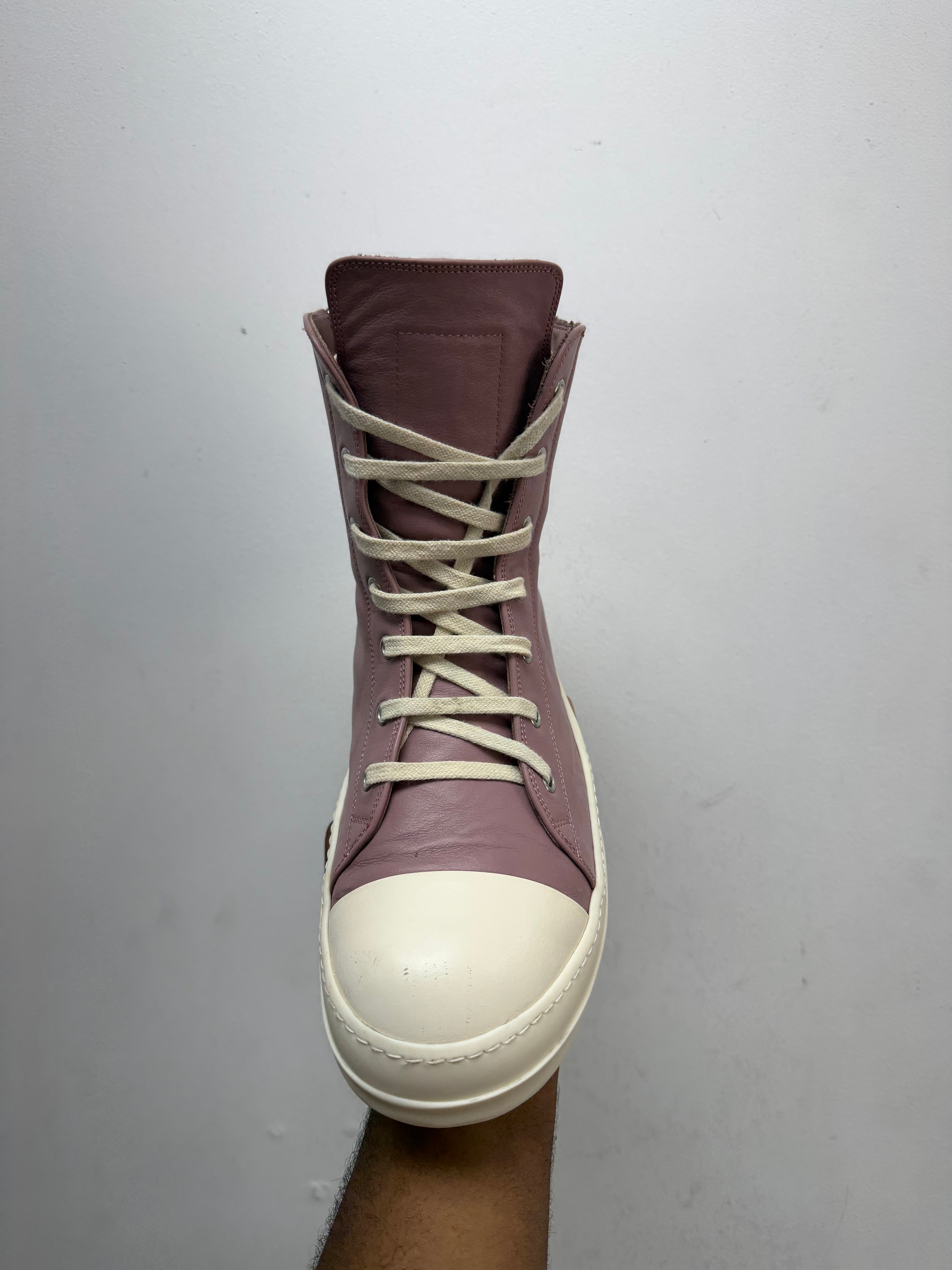 Rick Owens Dusty Pink Hi Sneakers