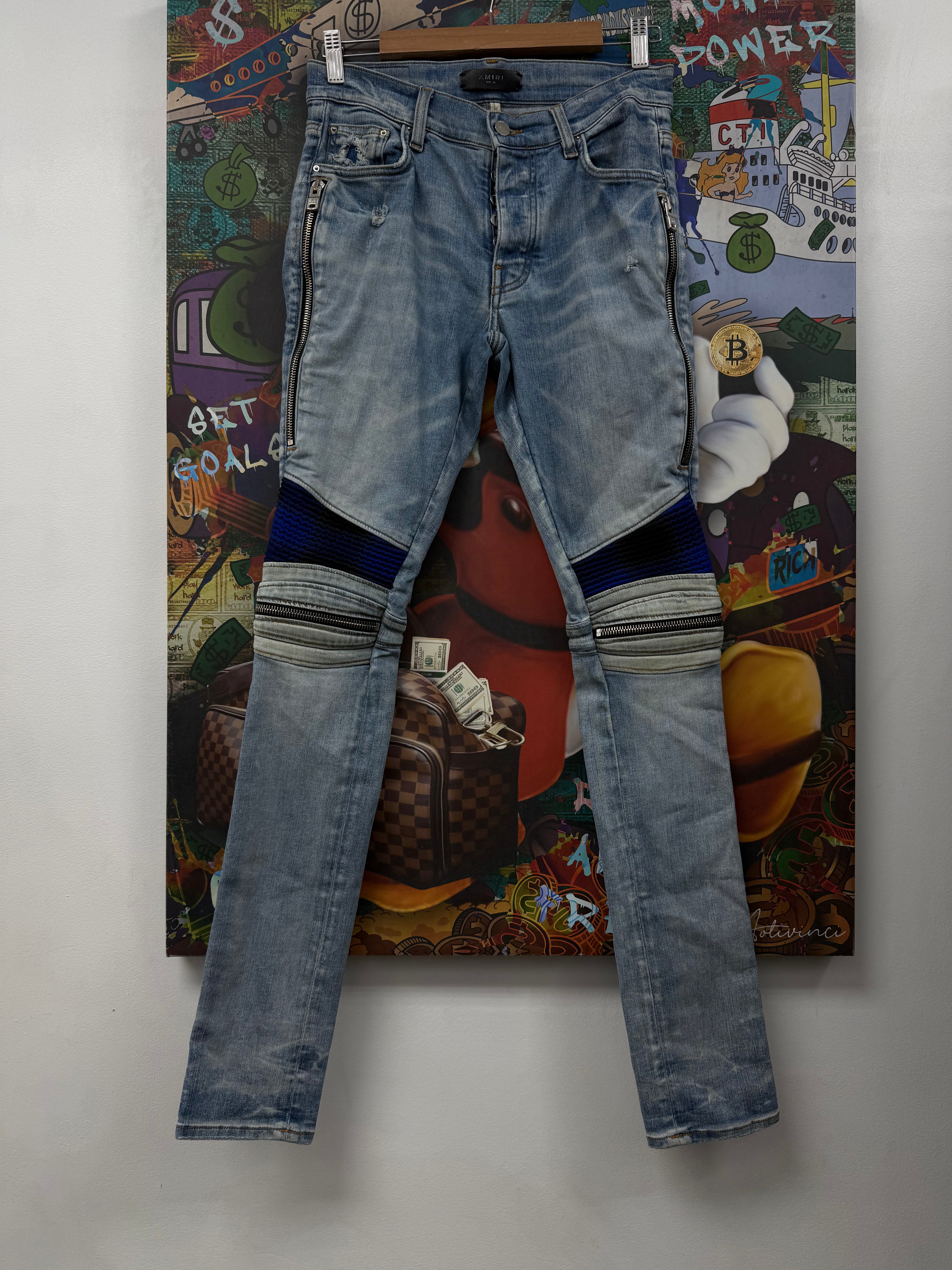 Amiri Light Wash MX2 Black Blue Jeans