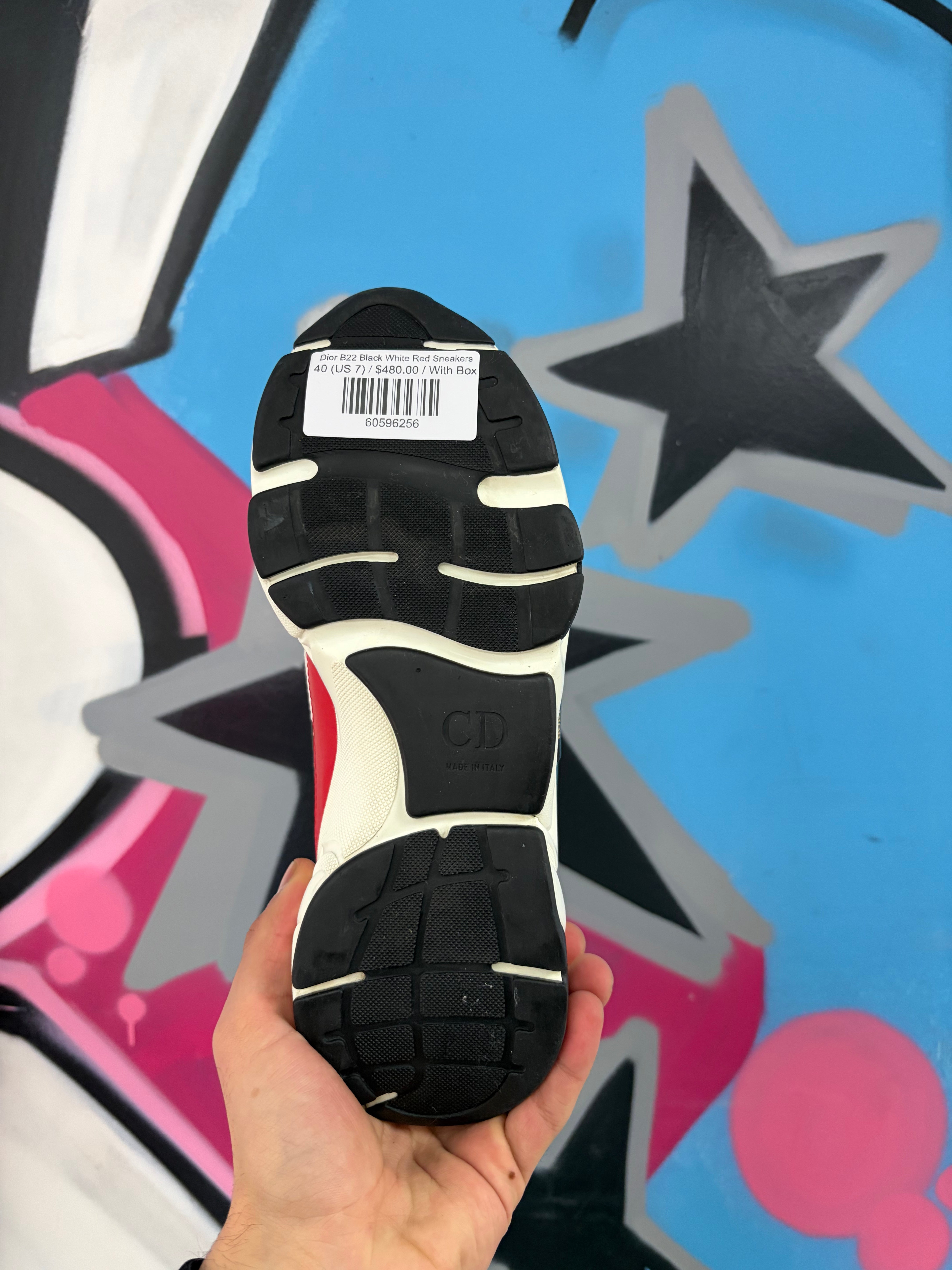 Dior B22 Black White Red Sneakers