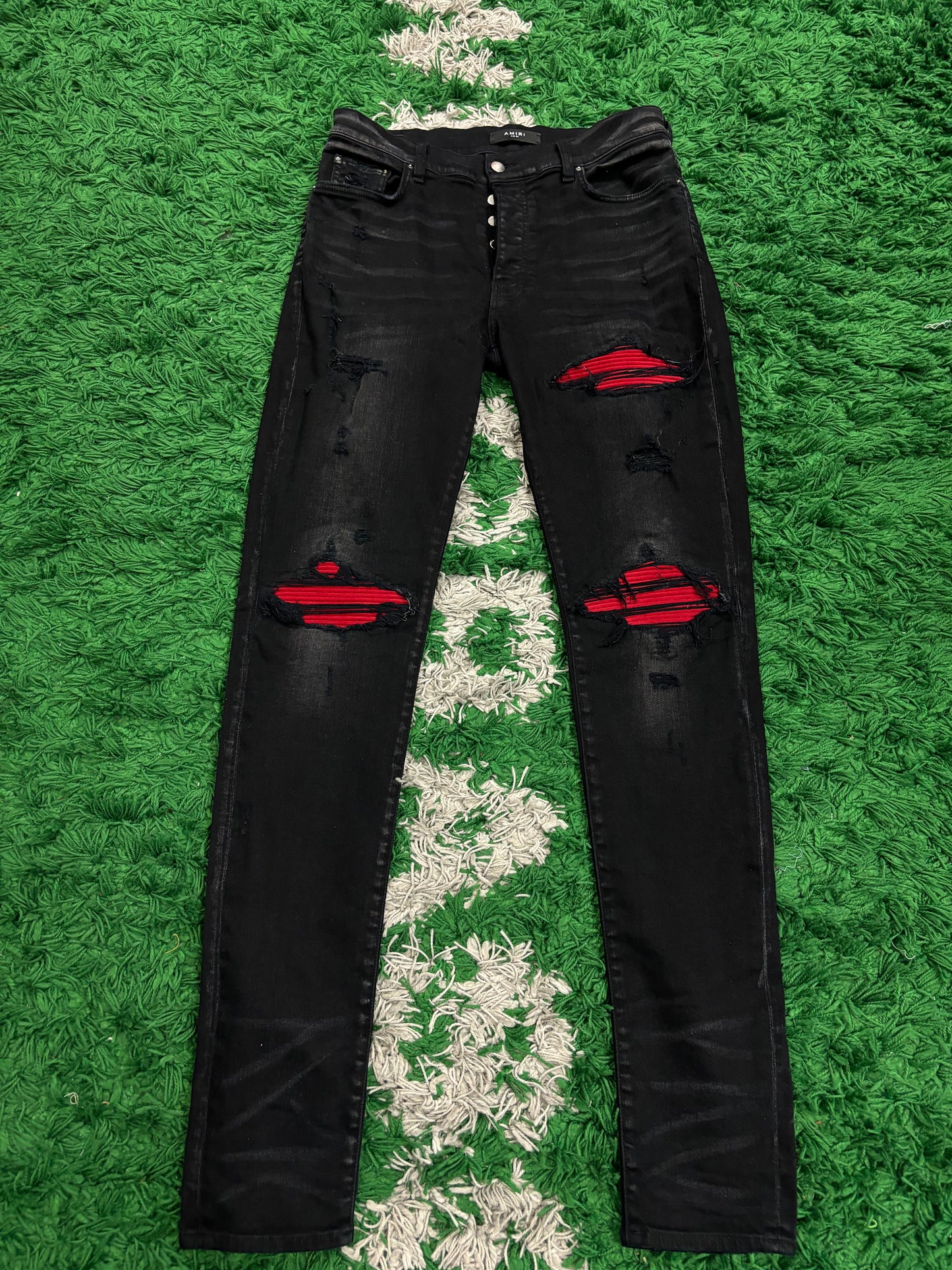 Amiri MX1 Black Red Patch Used 34