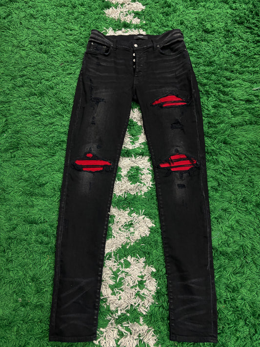 Amiri MX1 Black Red Patch Used 34