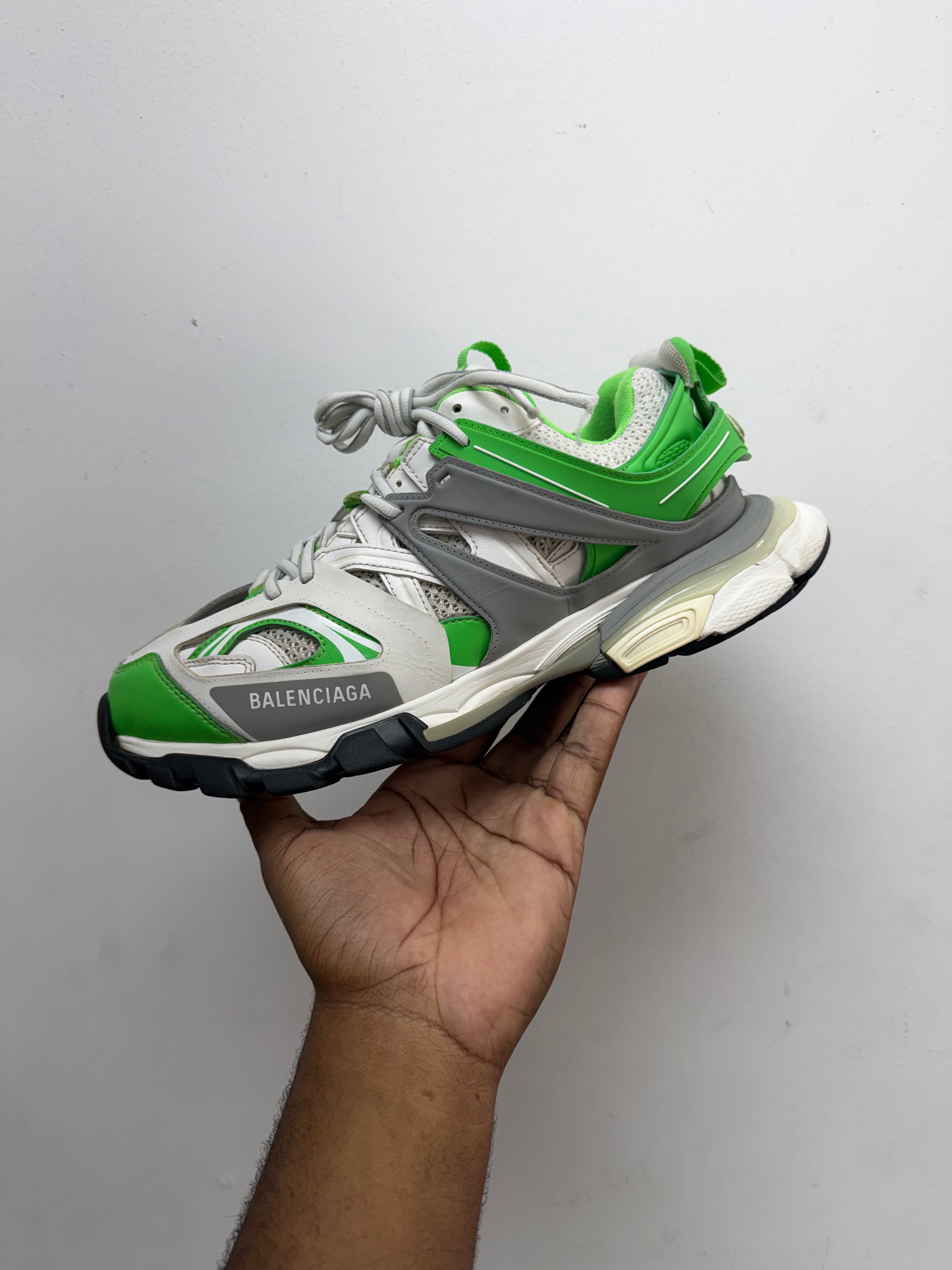 Balenciaga White Green Track Sneakers