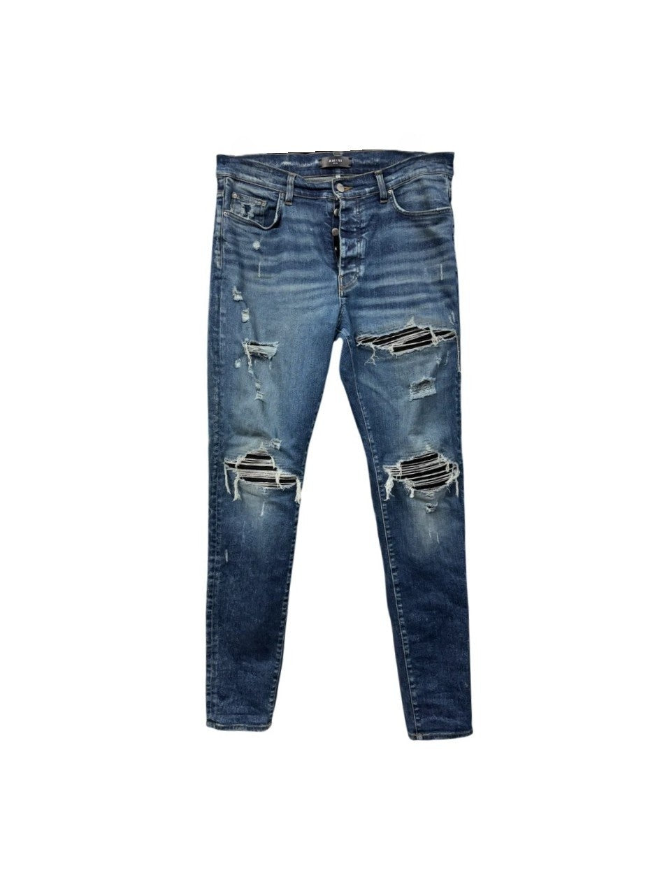 Amiri "Mx1" Patch Dark Wash & Black Jeans