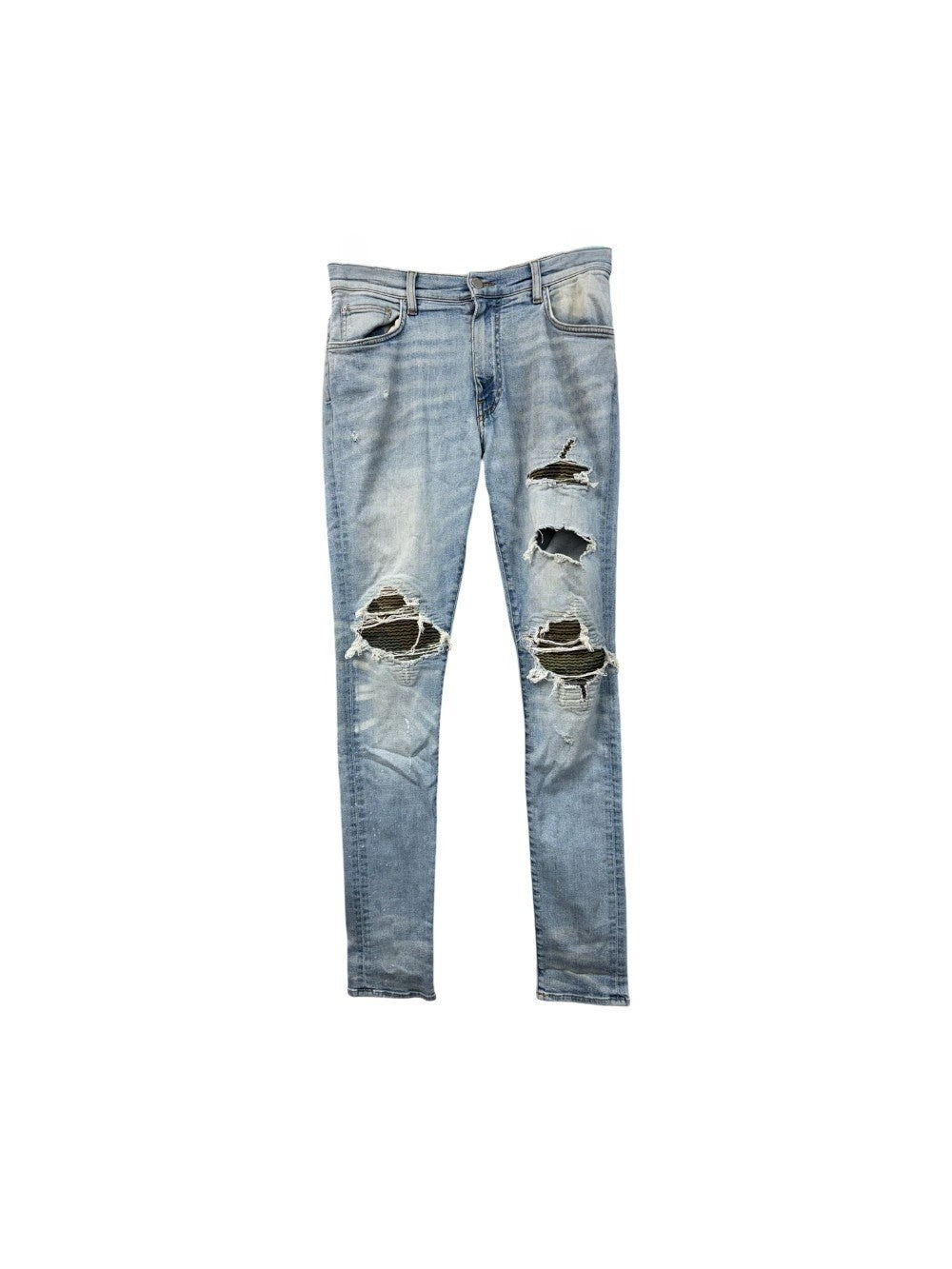 Amiri Camo "MX1" Patch Light Wash Jeans
