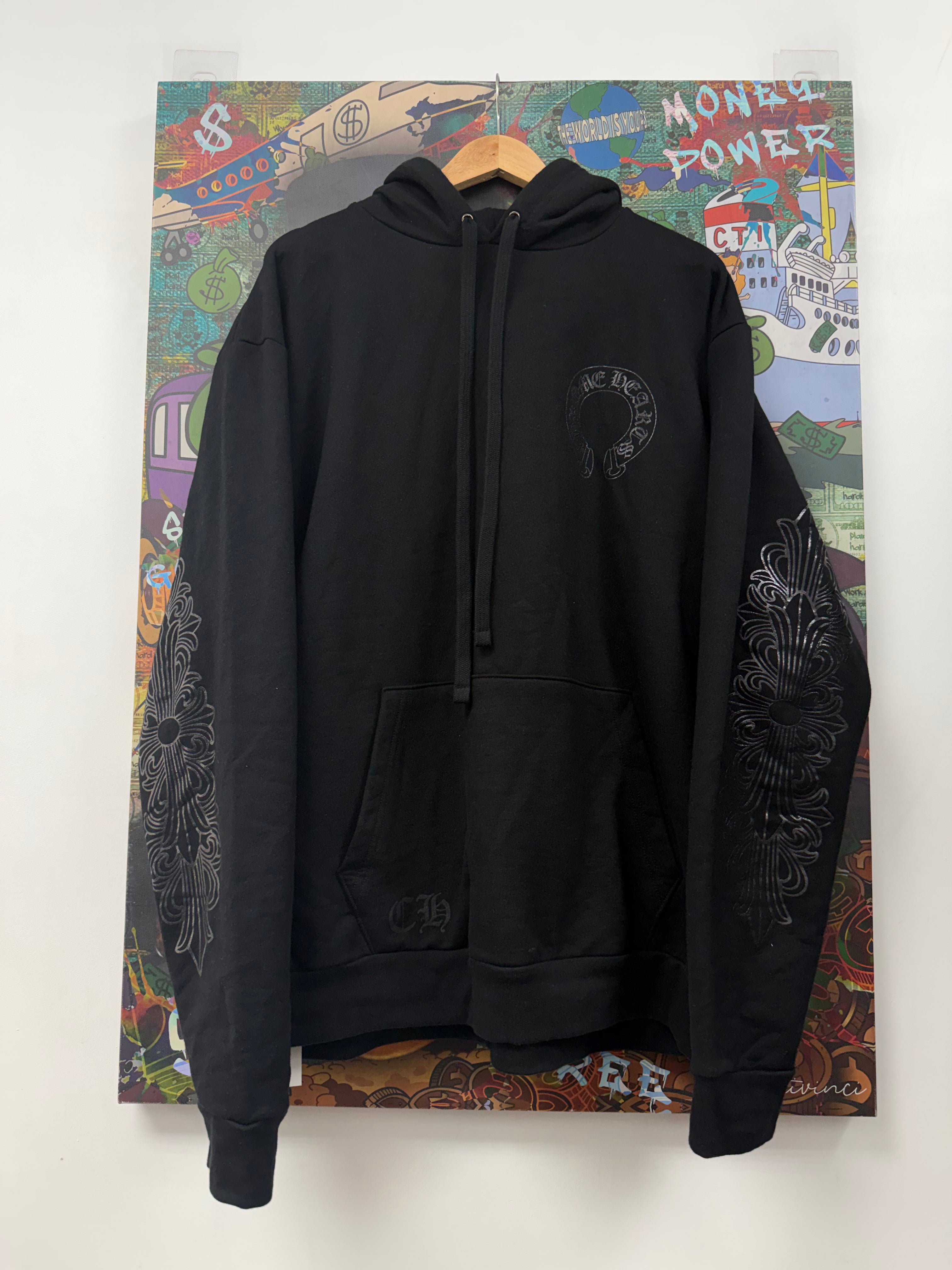 Chrome Hearts Black Floral Horseshoe Online Hoodie