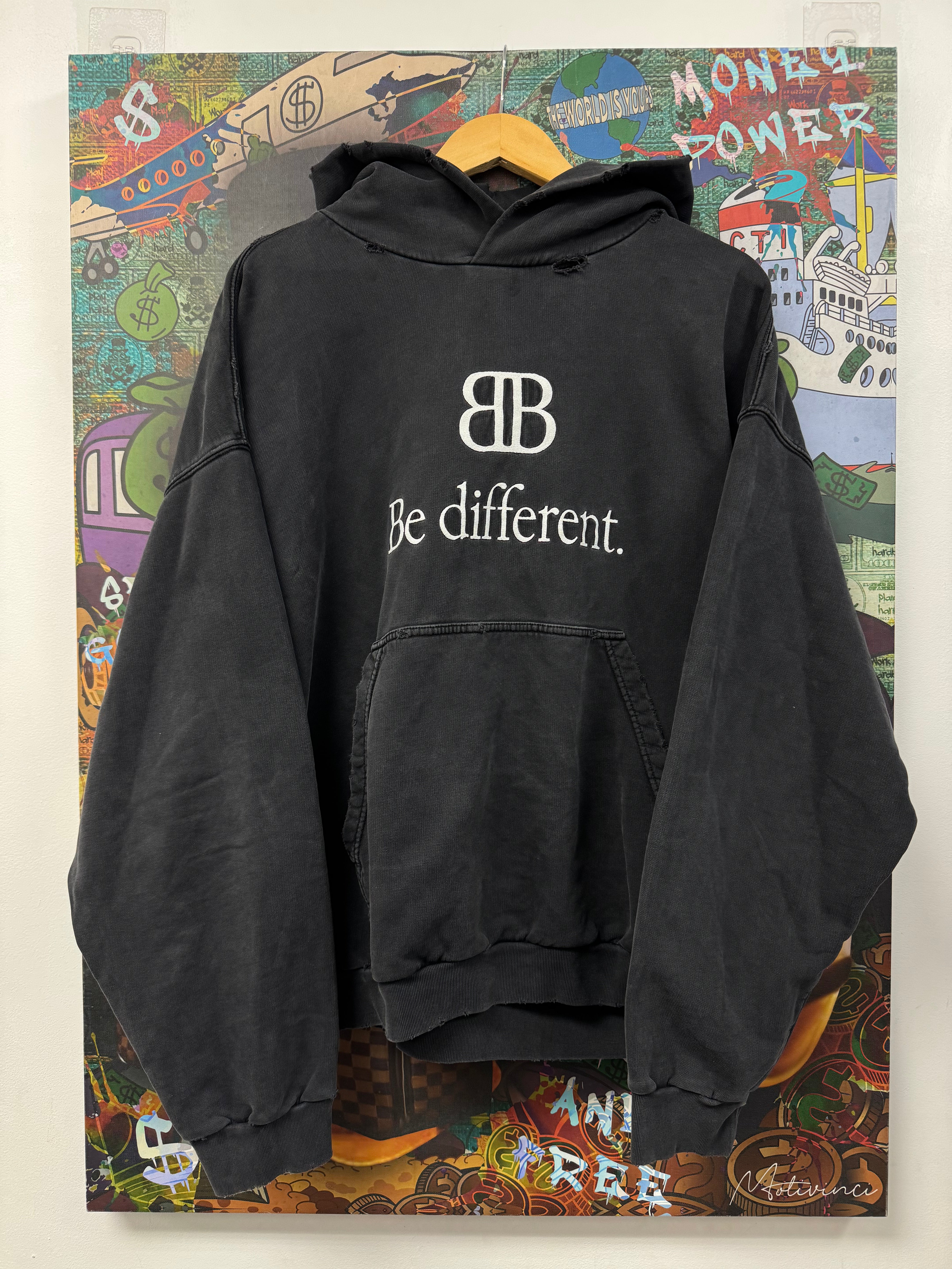 Balenciaga Black White BB Be Different Hoodie