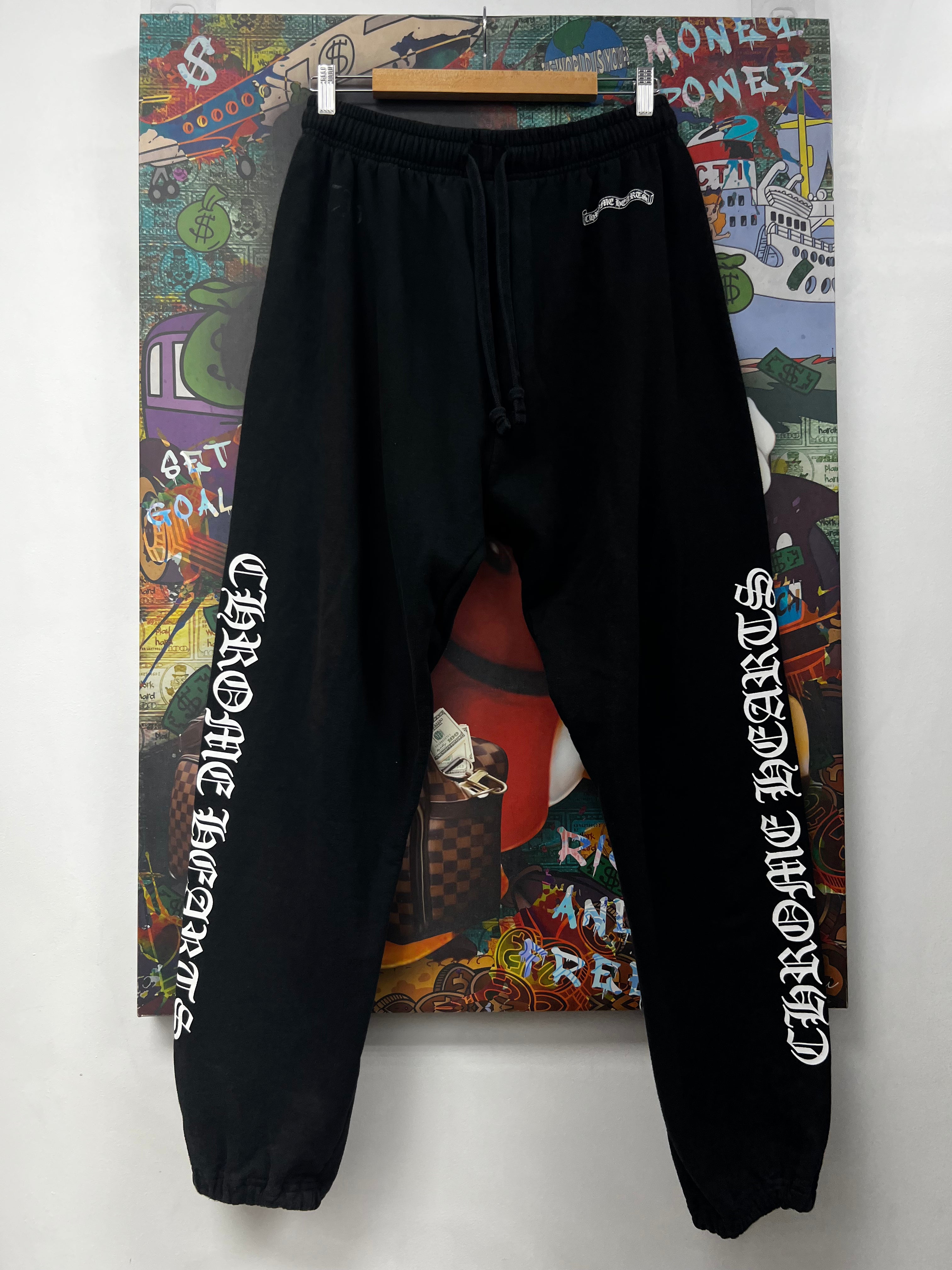 Chrome  Hearts Black Scroll Logo Sweats