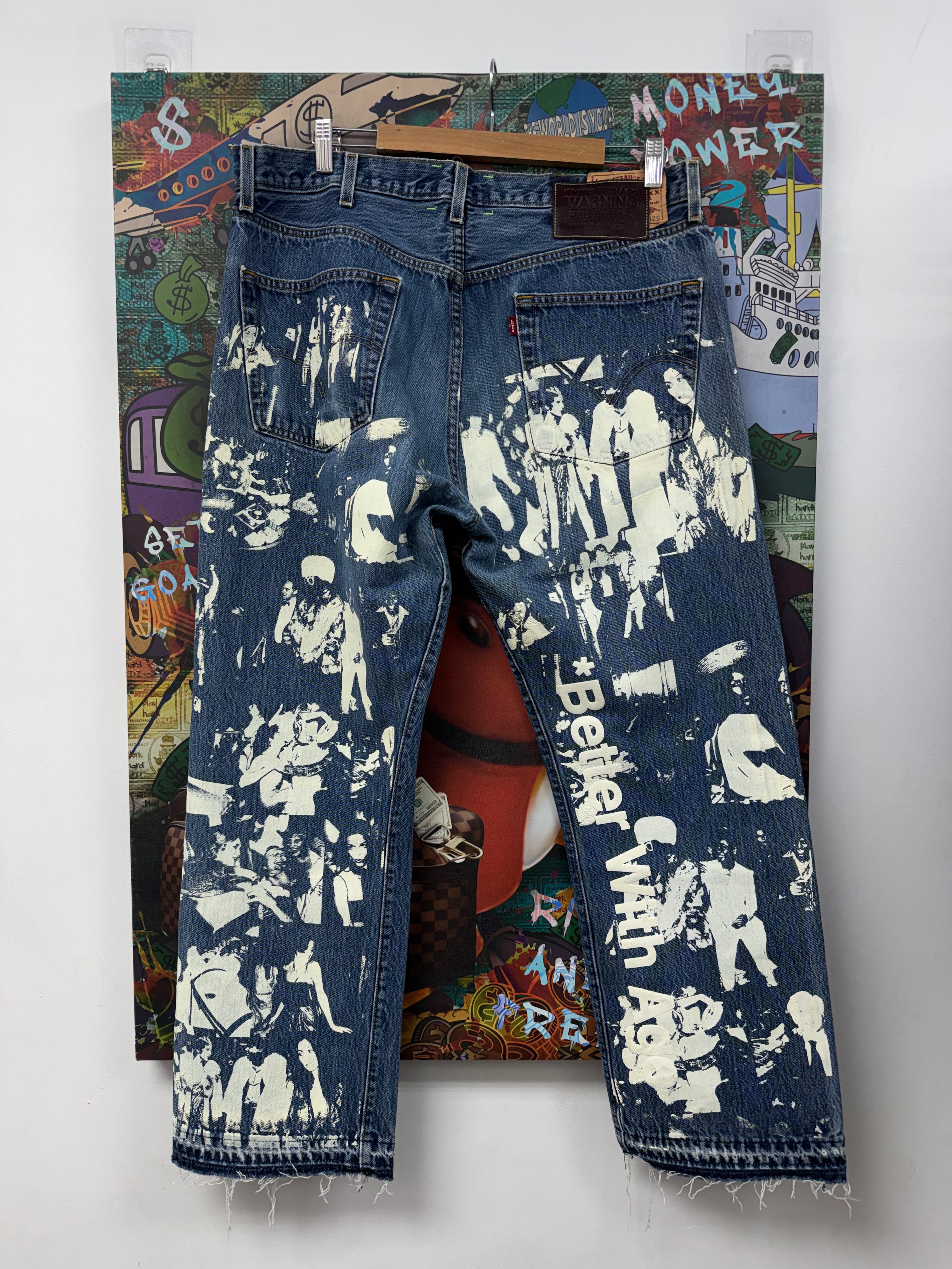 Better With Age Light Wash All Over Print Jeans