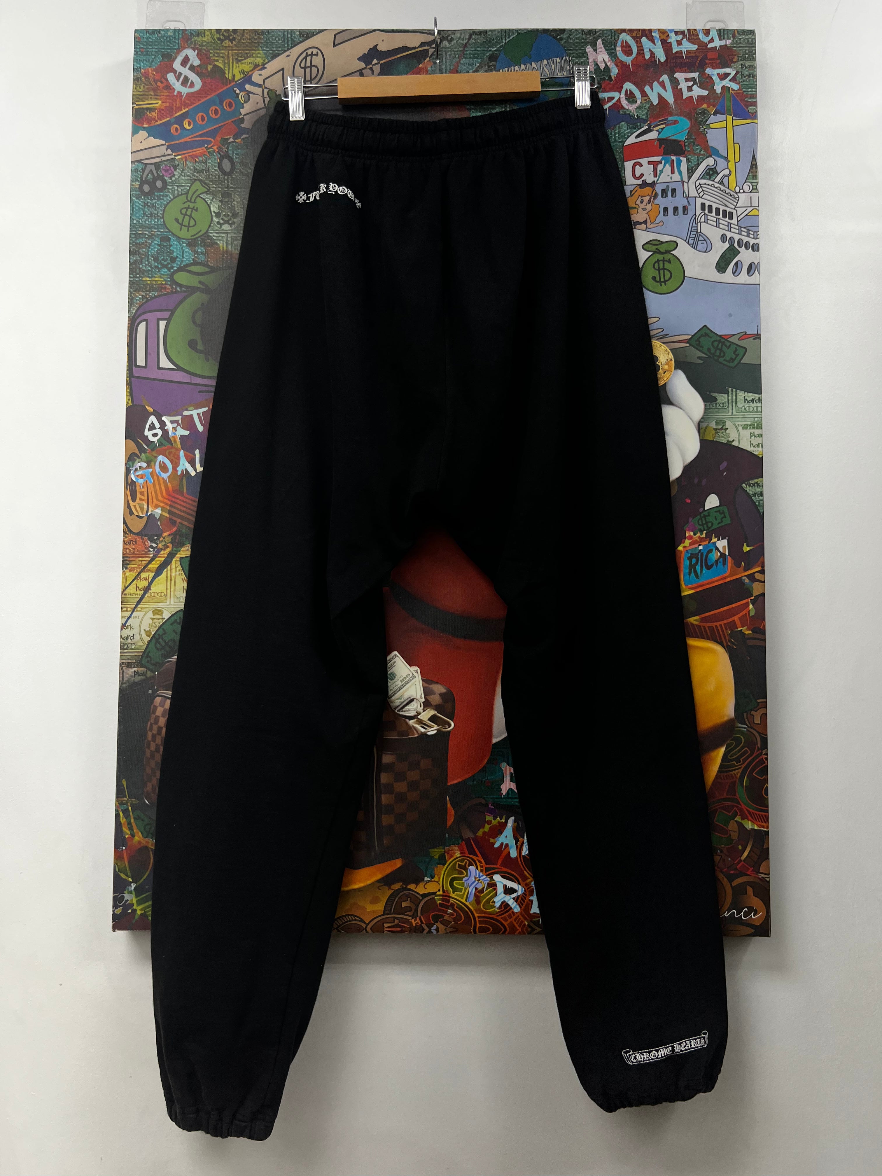 Chrome  Hearts Black Scroll Logo Sweats