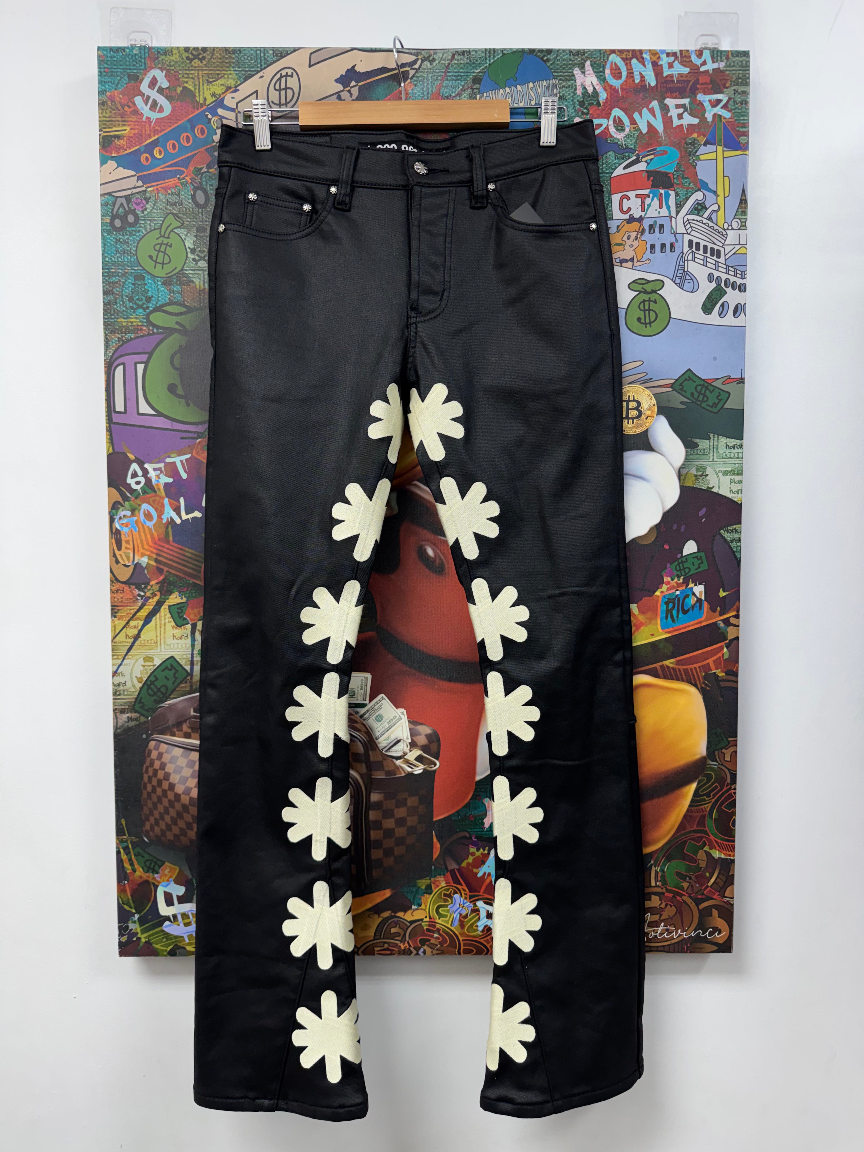 LOST SHDWS Black Bone Wax Jeans