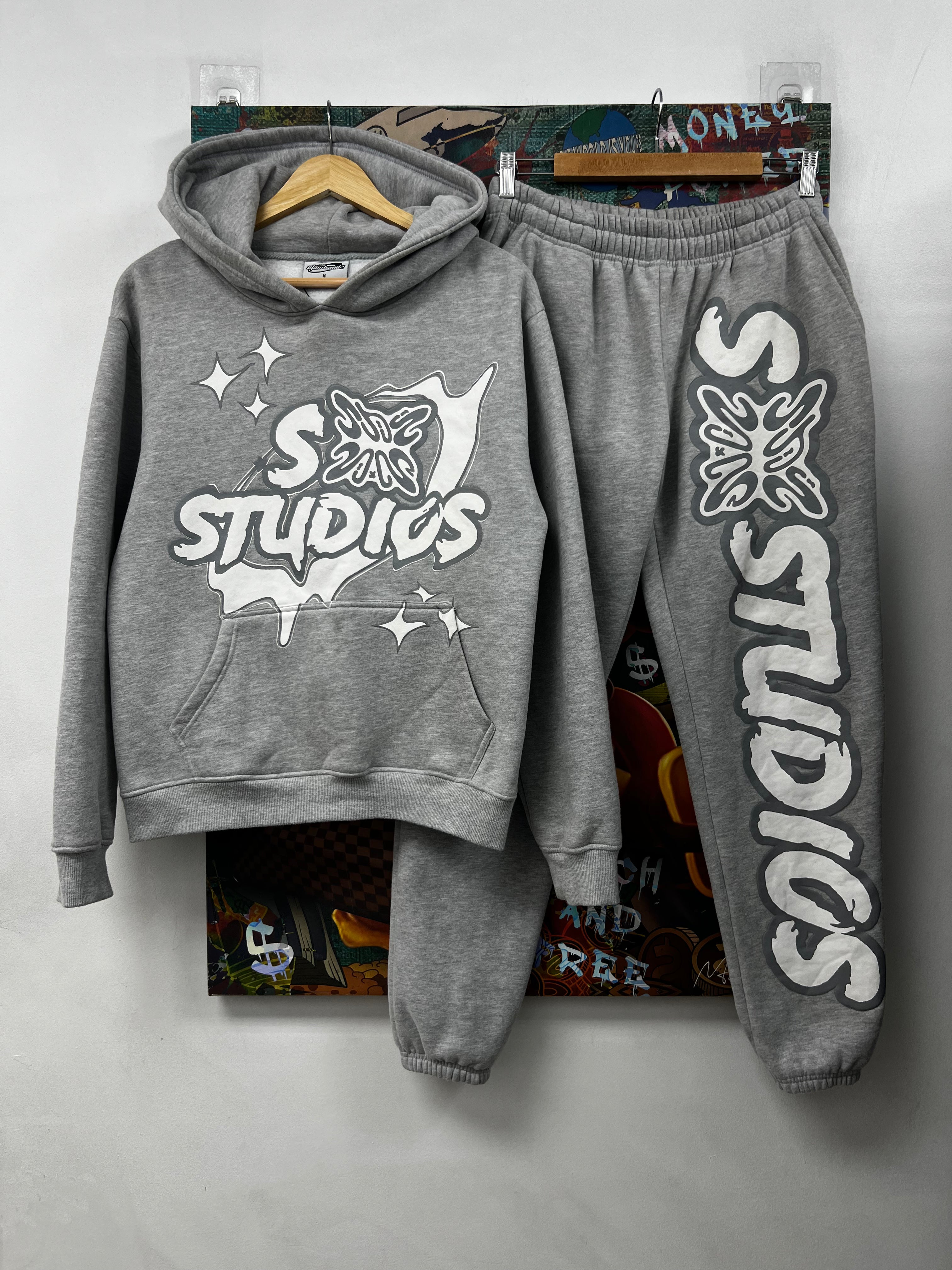 SB Studios Grey White Sweatsuit
