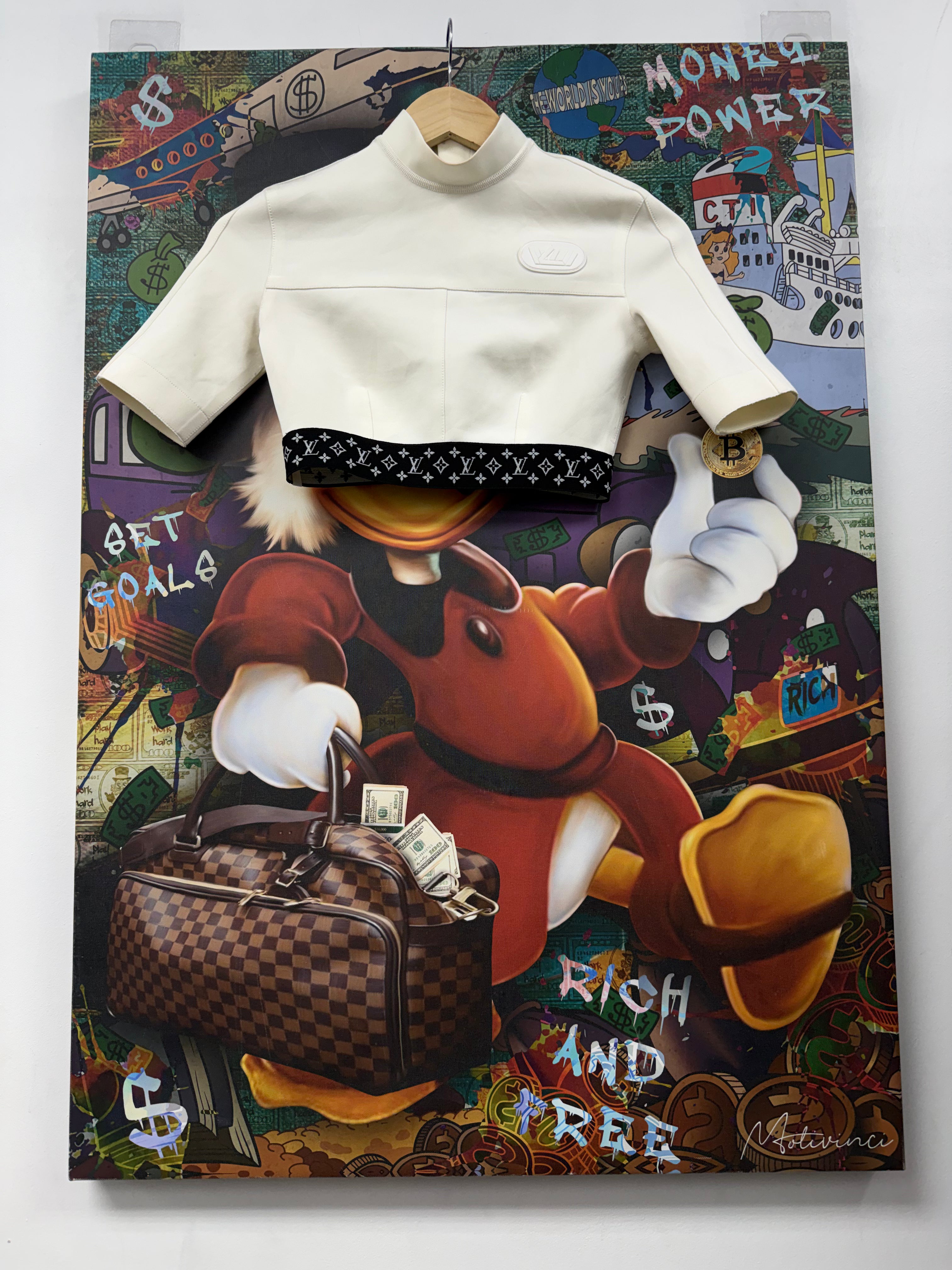 Louis Vuitton Cream Black Monogram Cropped Biker (1) Shirt