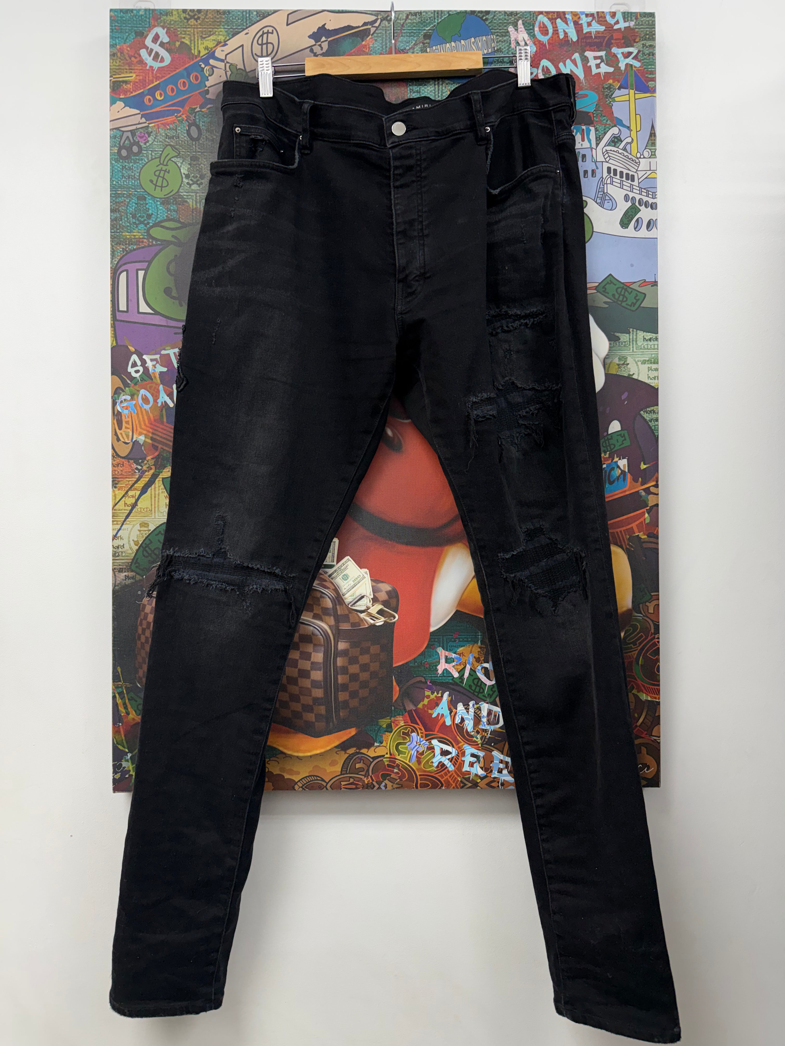 Amiri Faded Black MA Side Logo Jeans