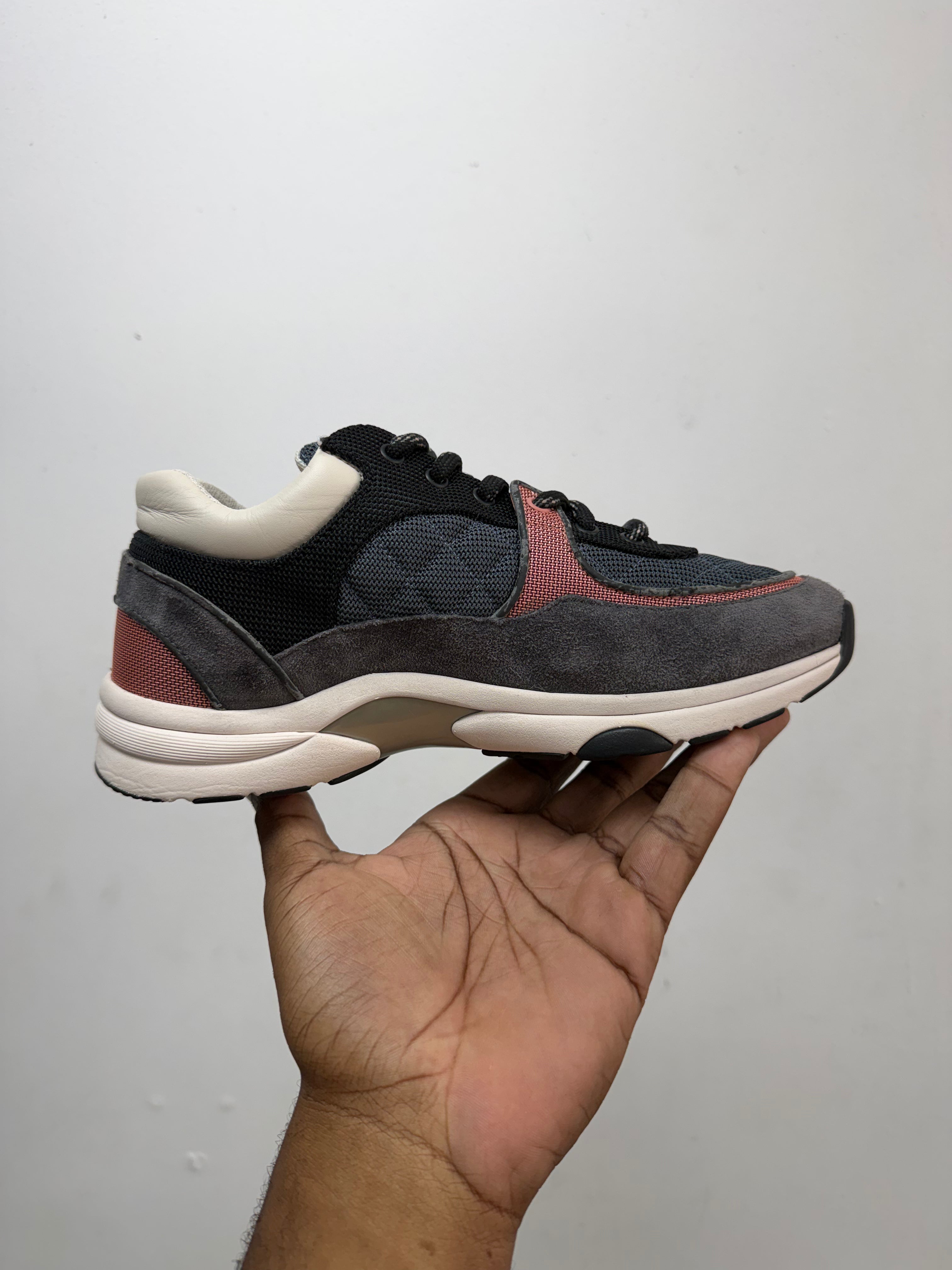 Chanel Grey Pink Sneakers