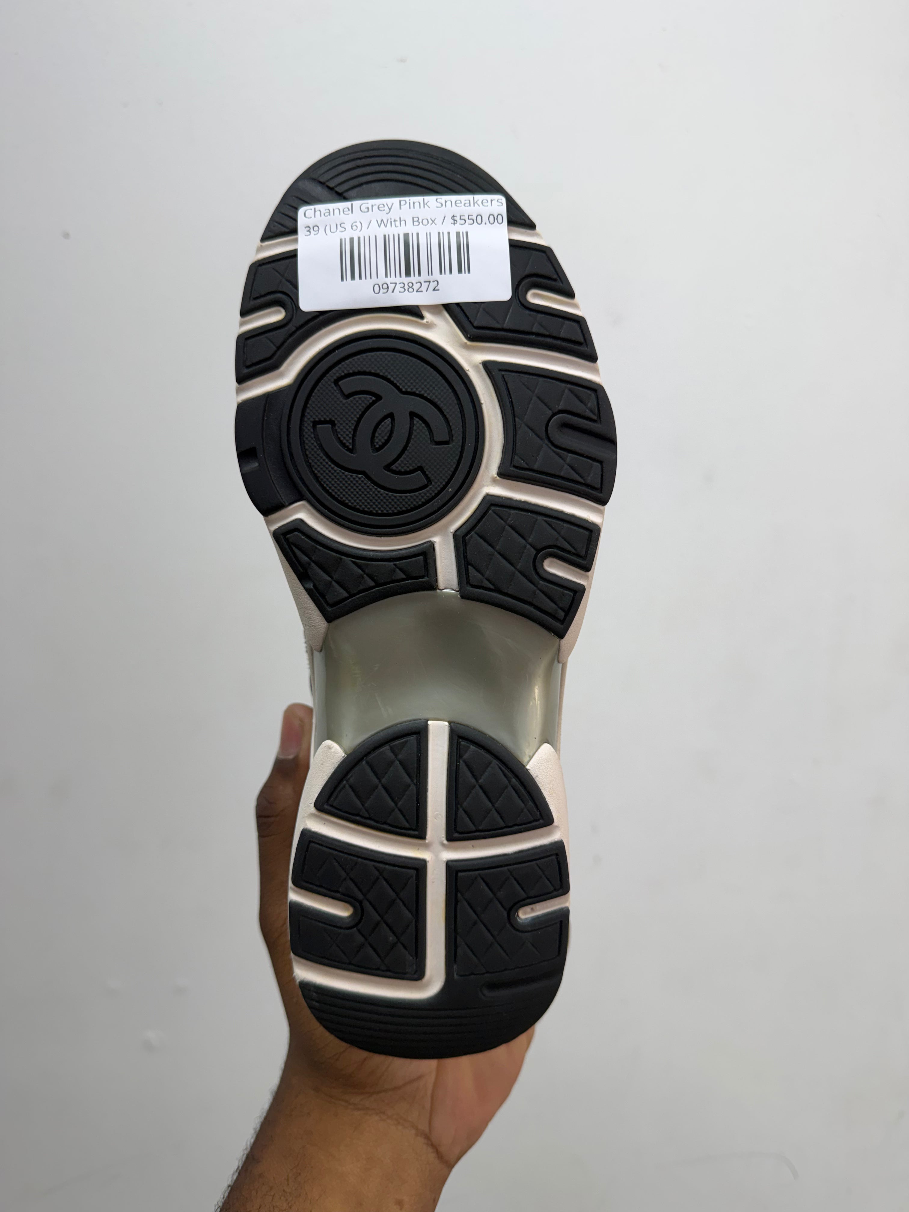 Chanel Grey Pink Sneakers