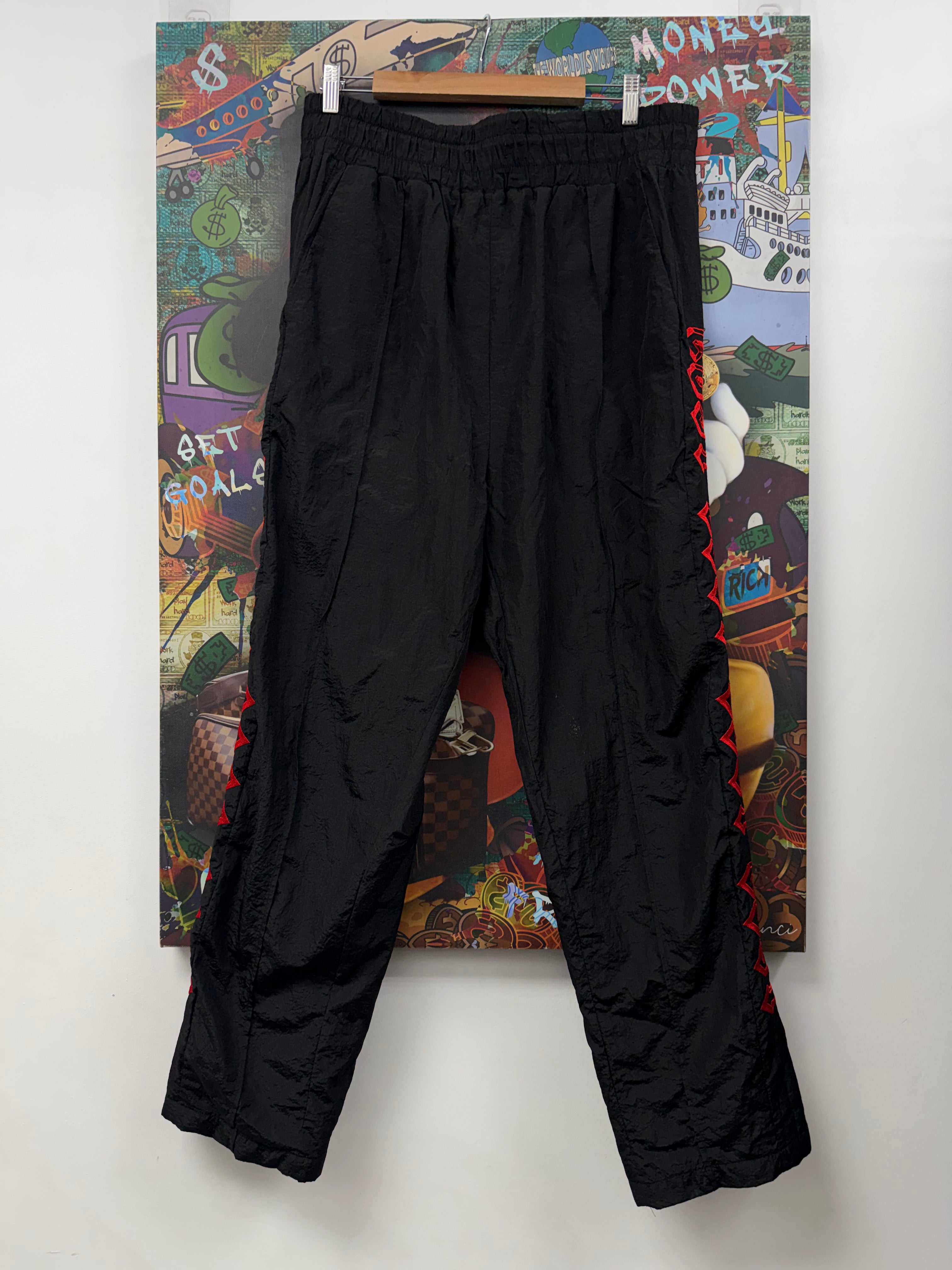 Lost Intricacy Black Red Track Pants