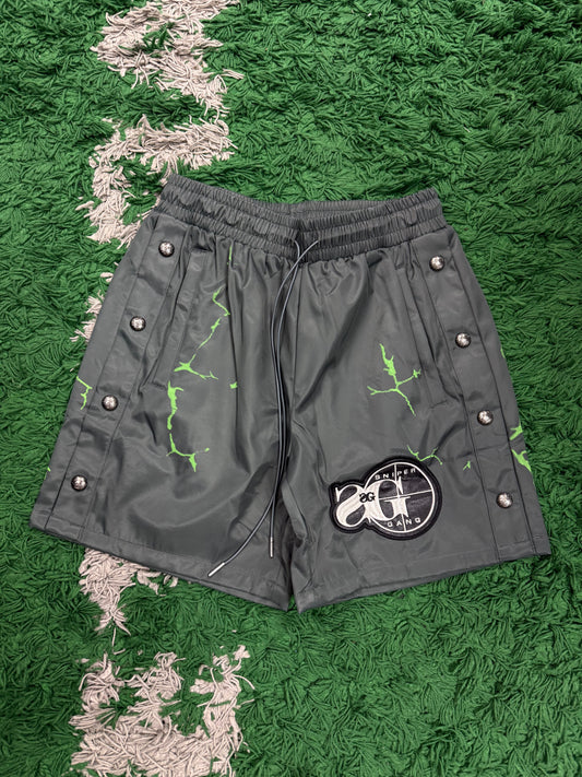 Triple 7 Nylon Shorts Grey Green (S-XL) New