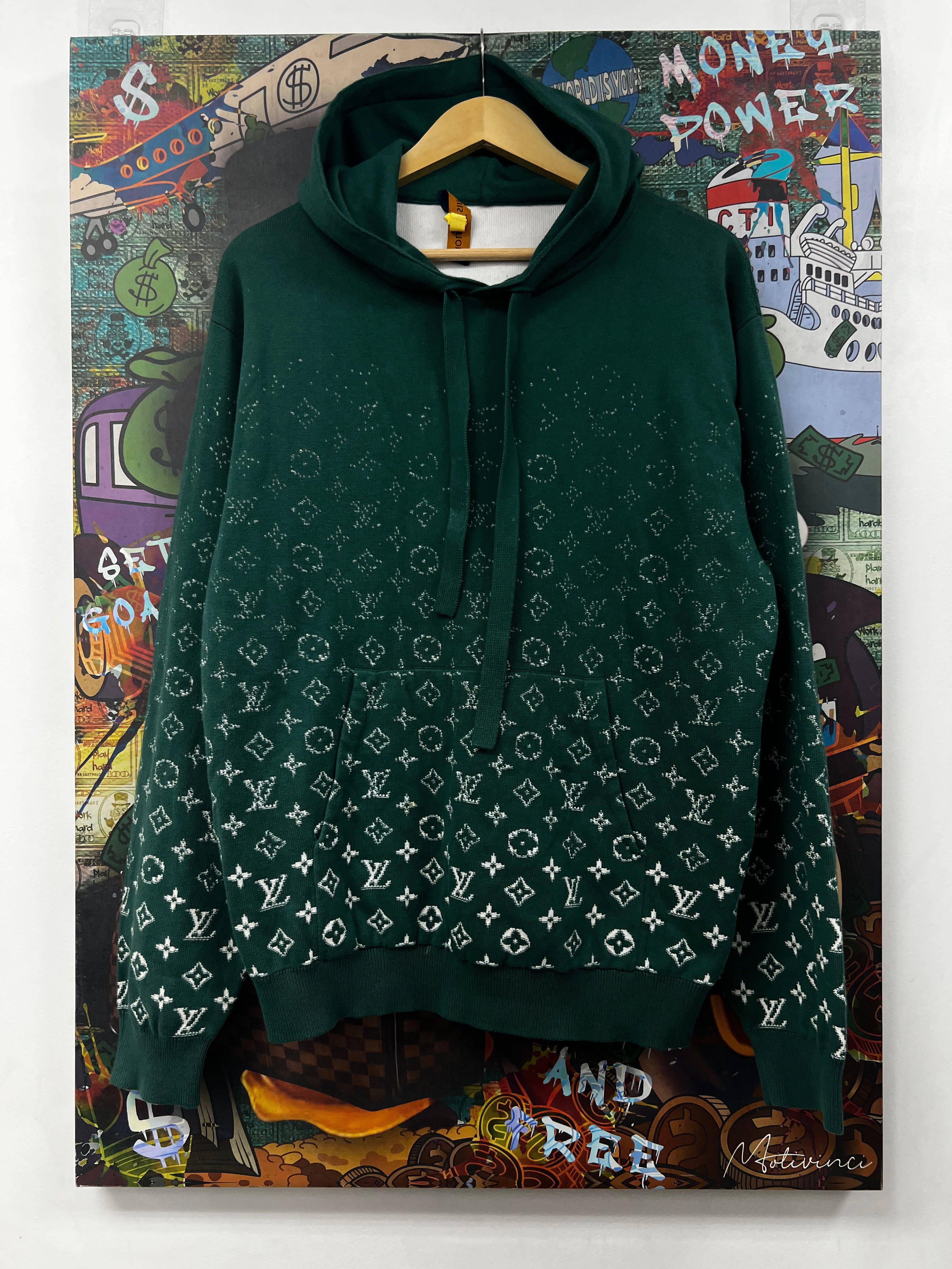 Louis Vuitton Green White Gradient Monogram Hoodie