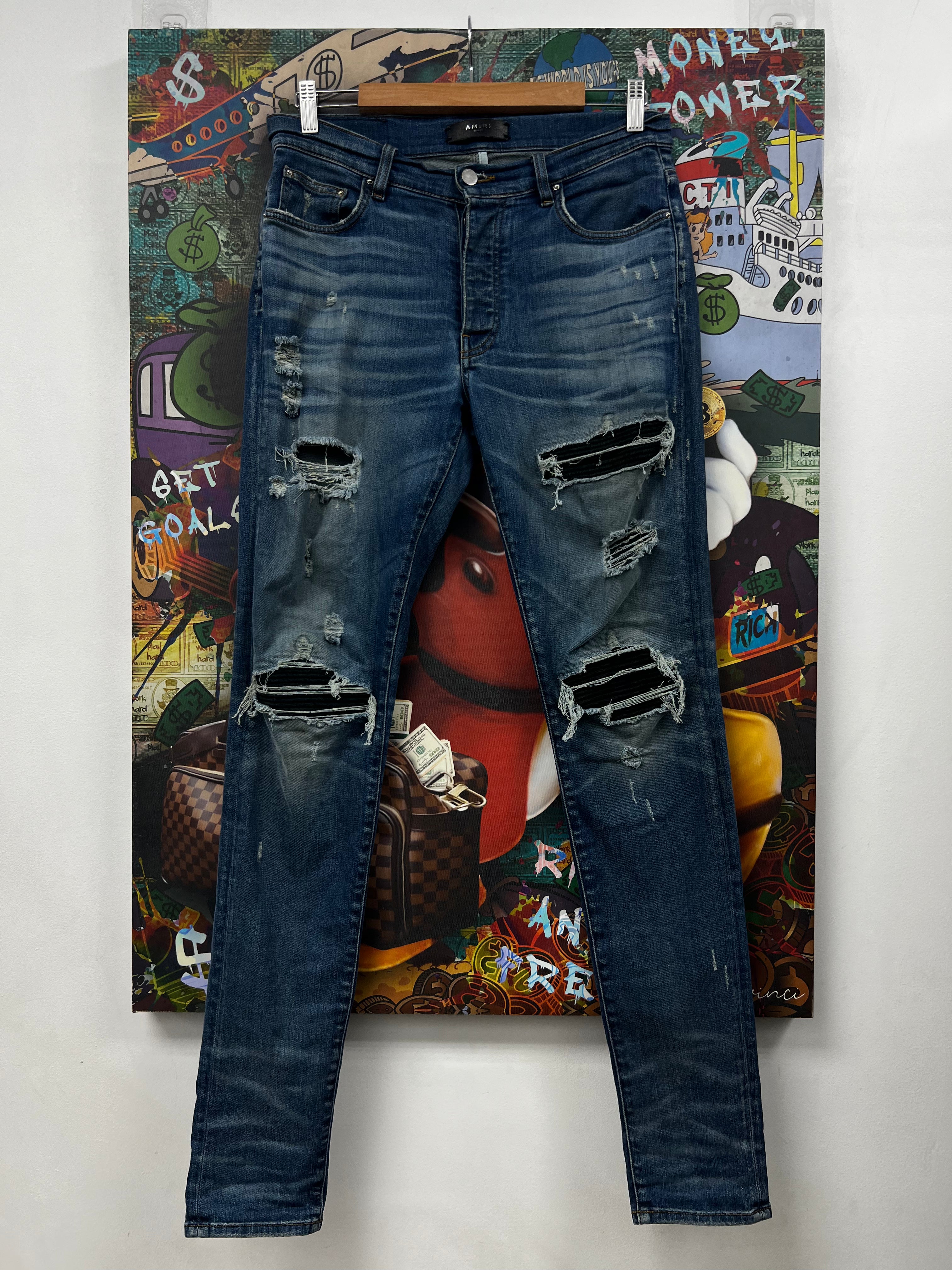 Amiri MX1 Deep Classic Suede Patch Jeans