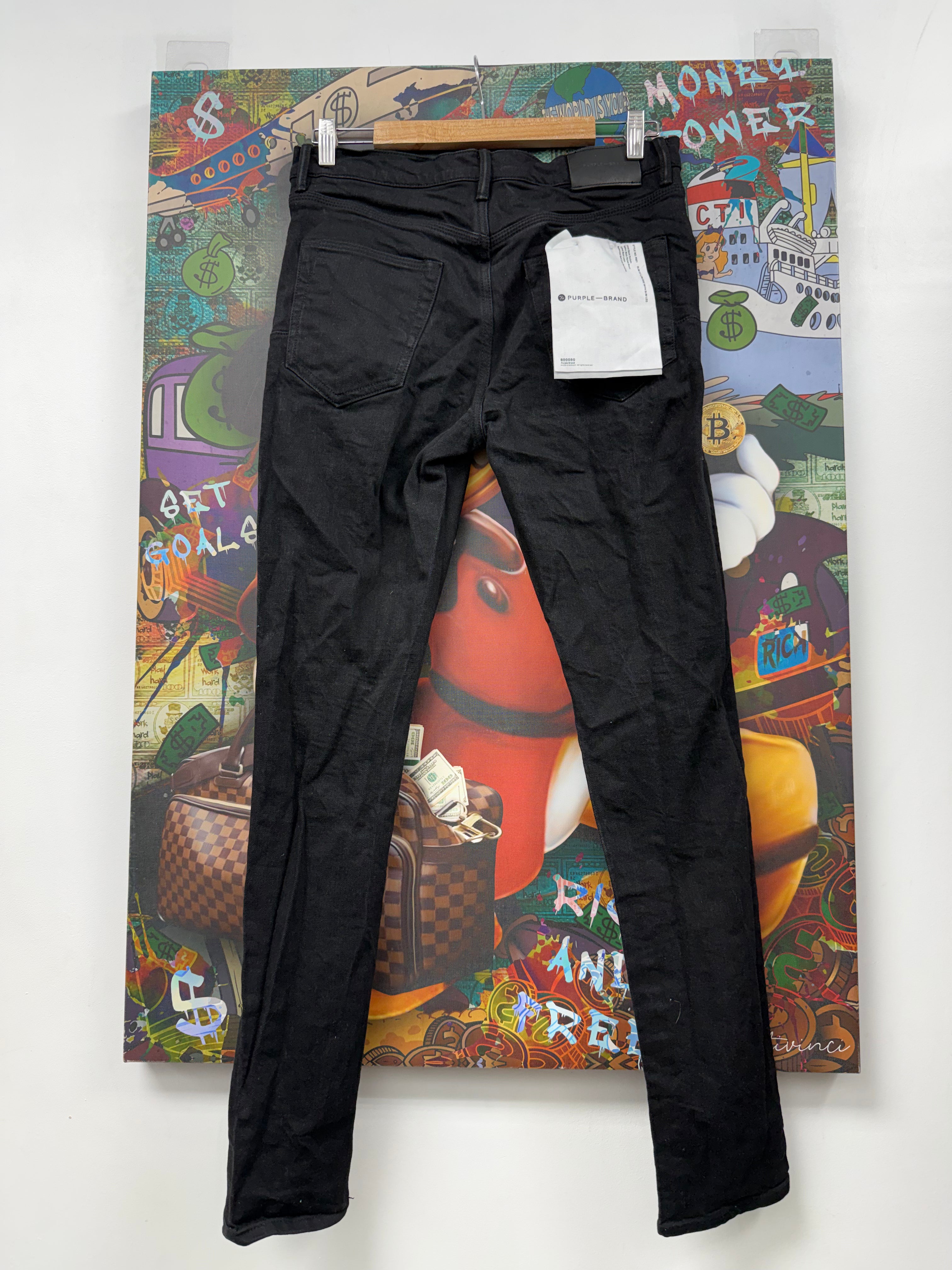 Purple Brand Black Raw P001 Jeans