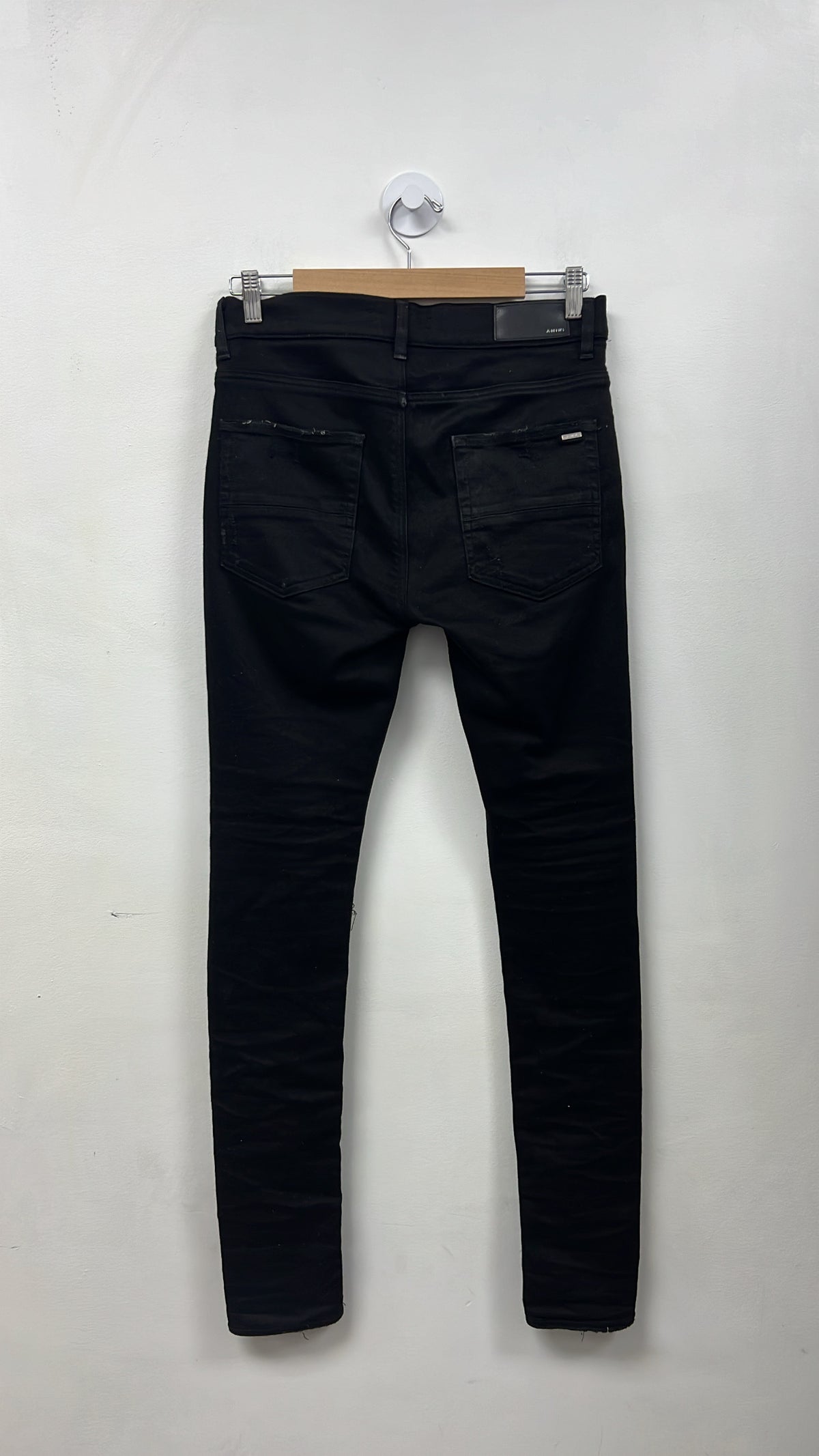 Amiri MX1 Black Silver Patch Jeans