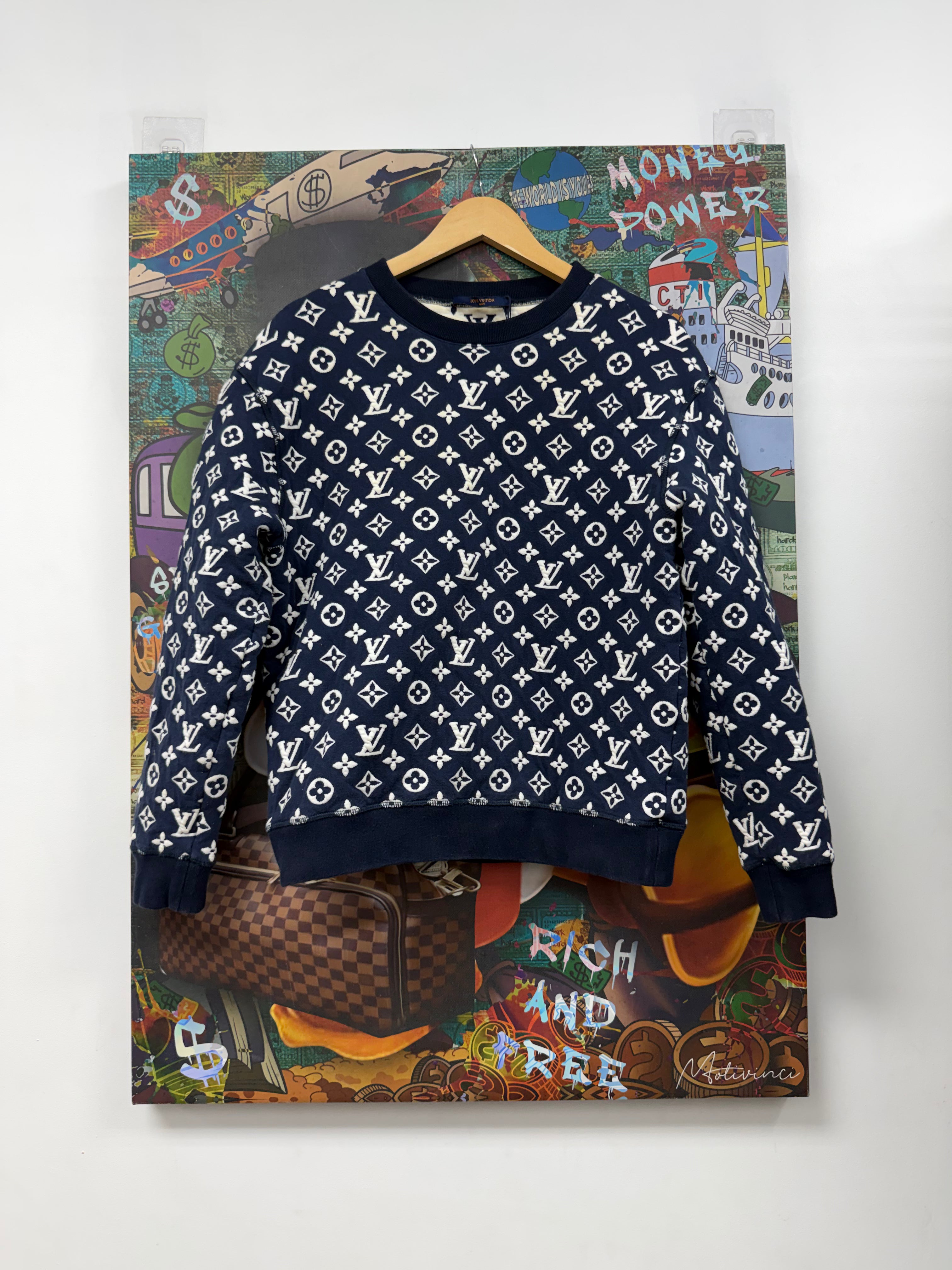 Louis Vuitton Navy Monogram Crewneck