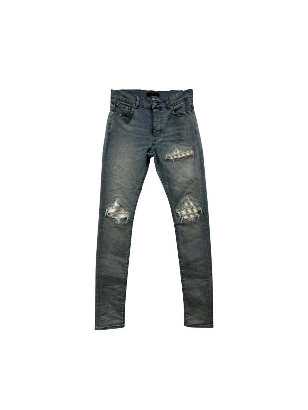 Amiri "MX1" Patch Light Wash & White Jeans
