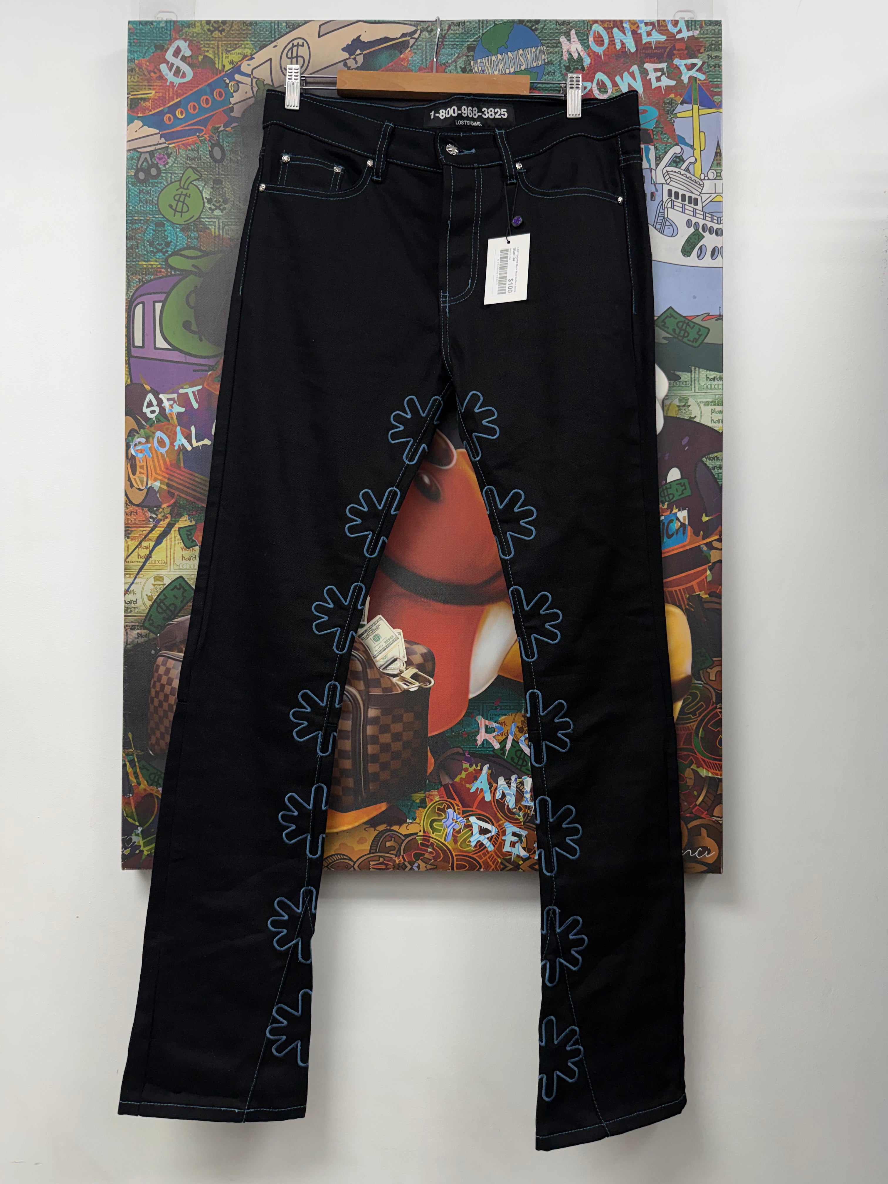LOST SHDWS Black Blue Outline Jeans