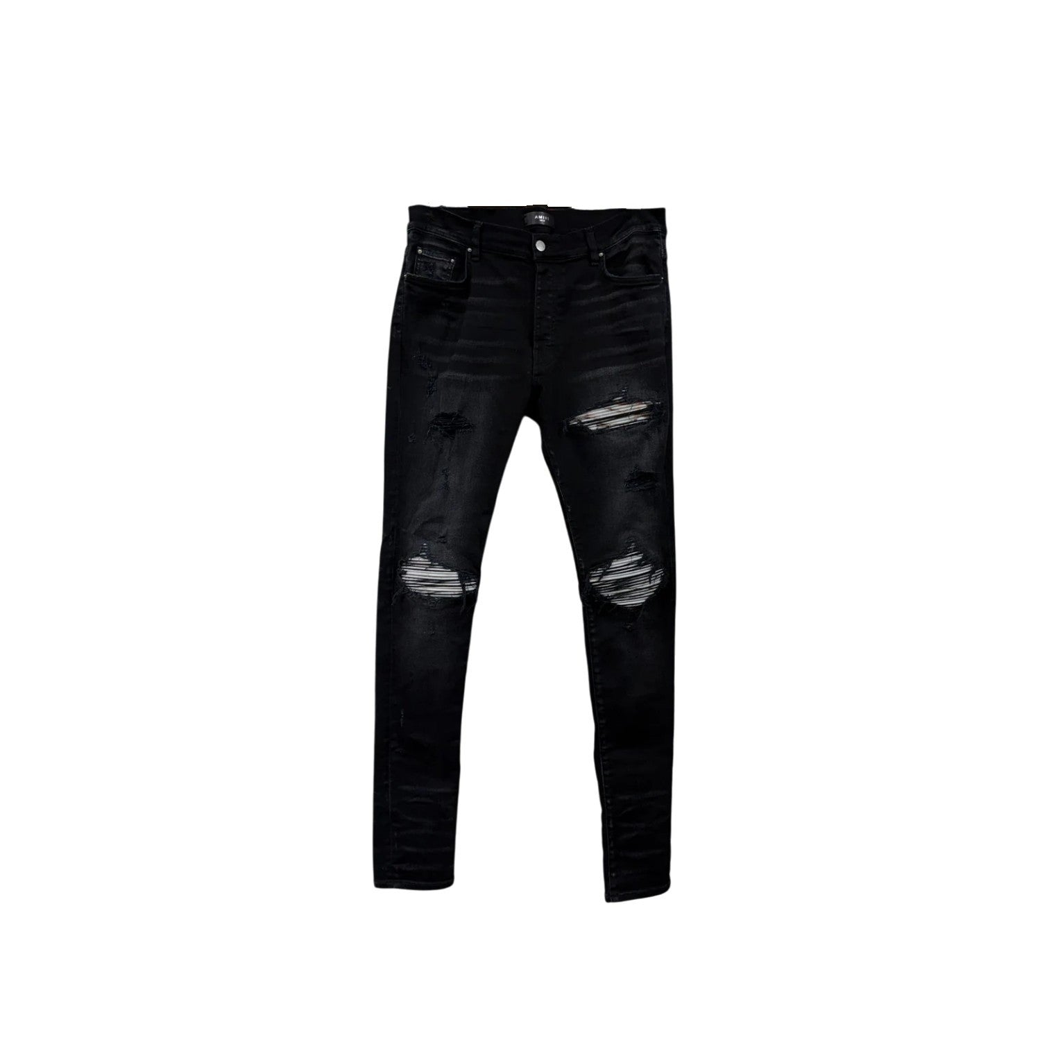 Amiri "MX1" Marble Patch Black Wash Jeans