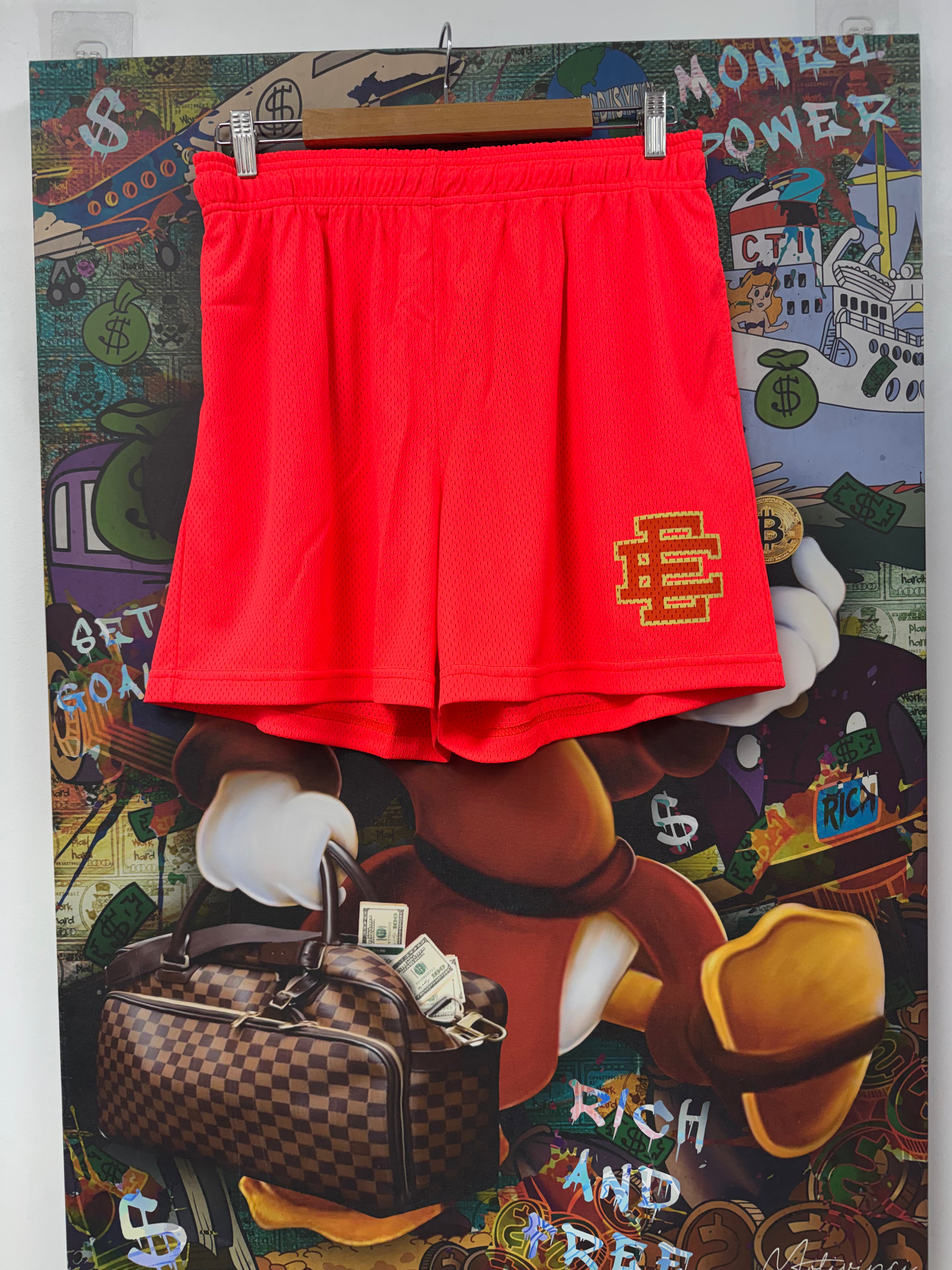 Eric Emanuel Fiery Coral Shorts
