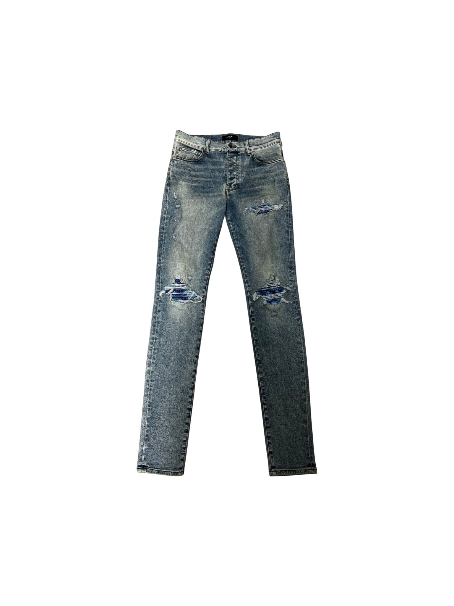 Amiri "MX1" Aqua Patch Light Wash Jeans