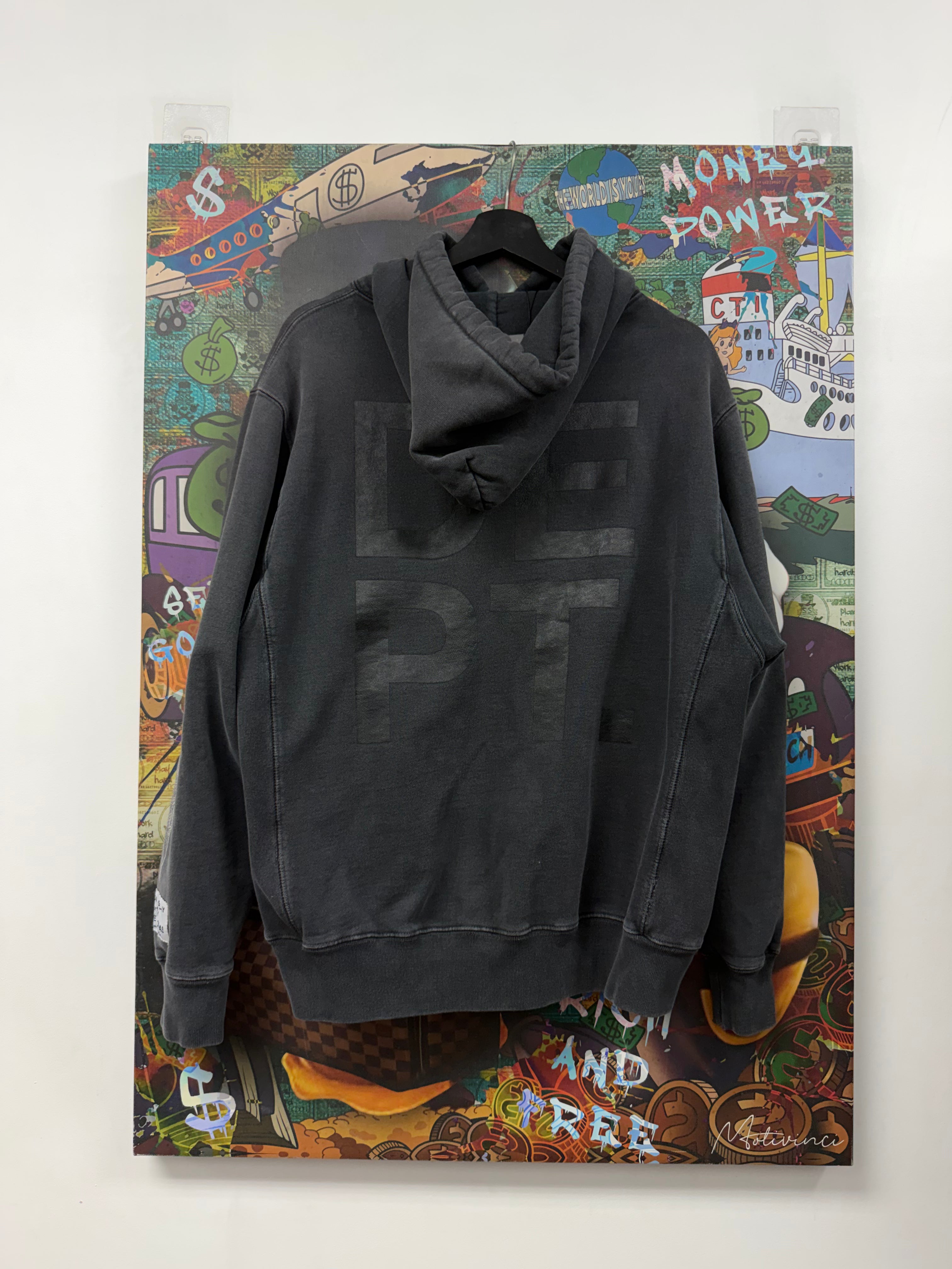 Gallery Dept Black Wash Flames Hoodie