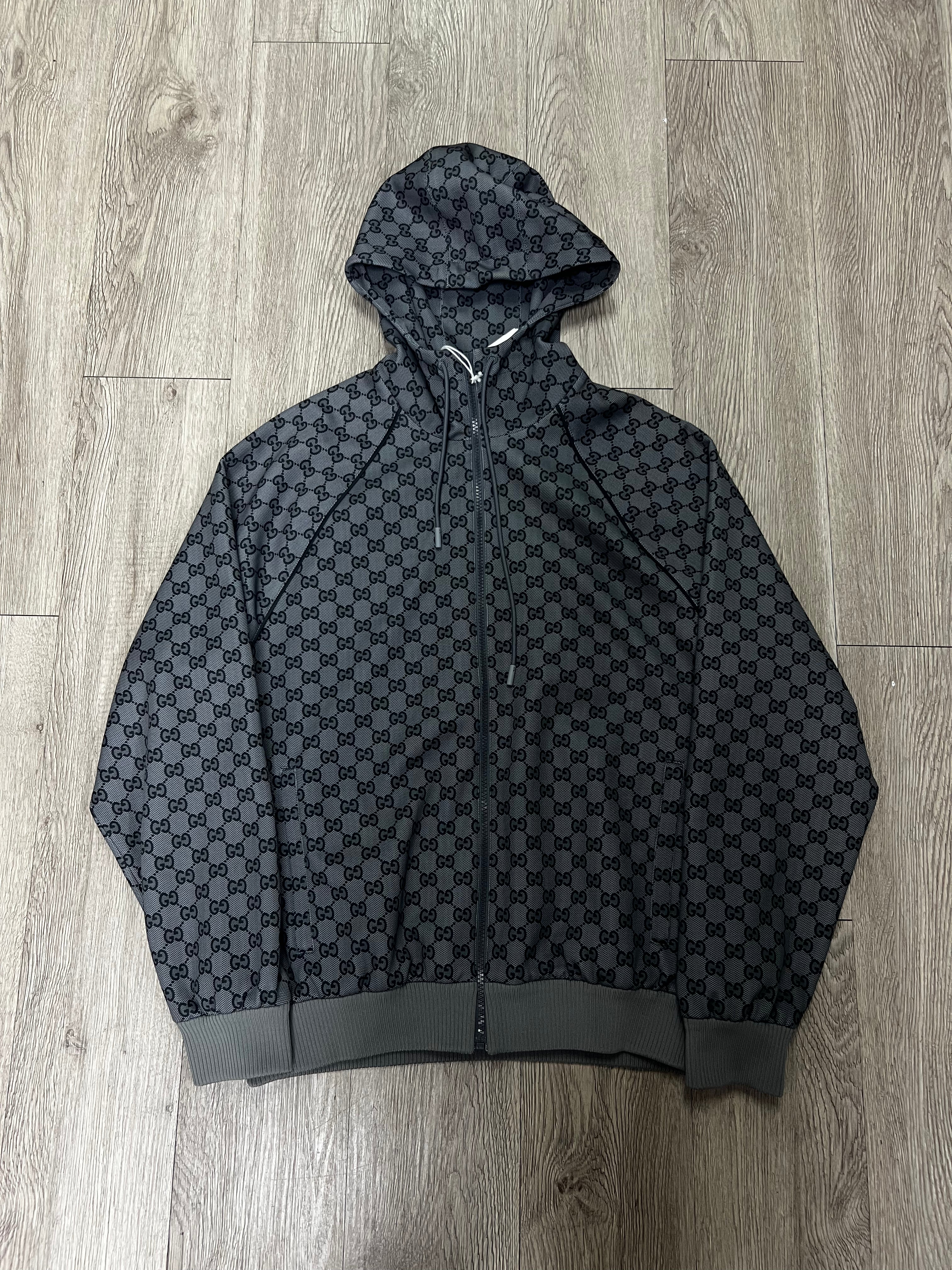 Gucci Grey Monogram Light Neoprene Zip Up