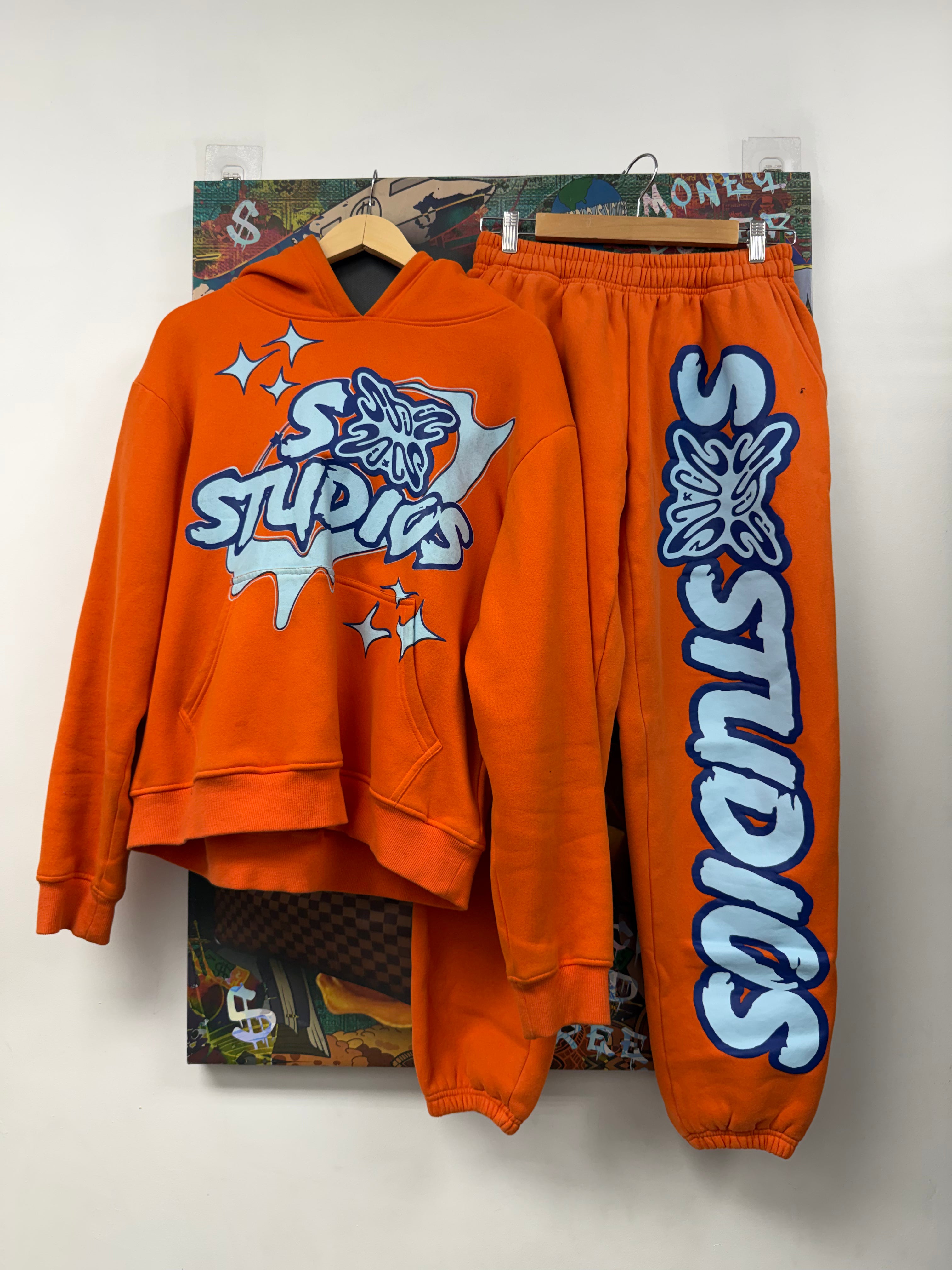 SB Studios Orange Blue Sweatsuit