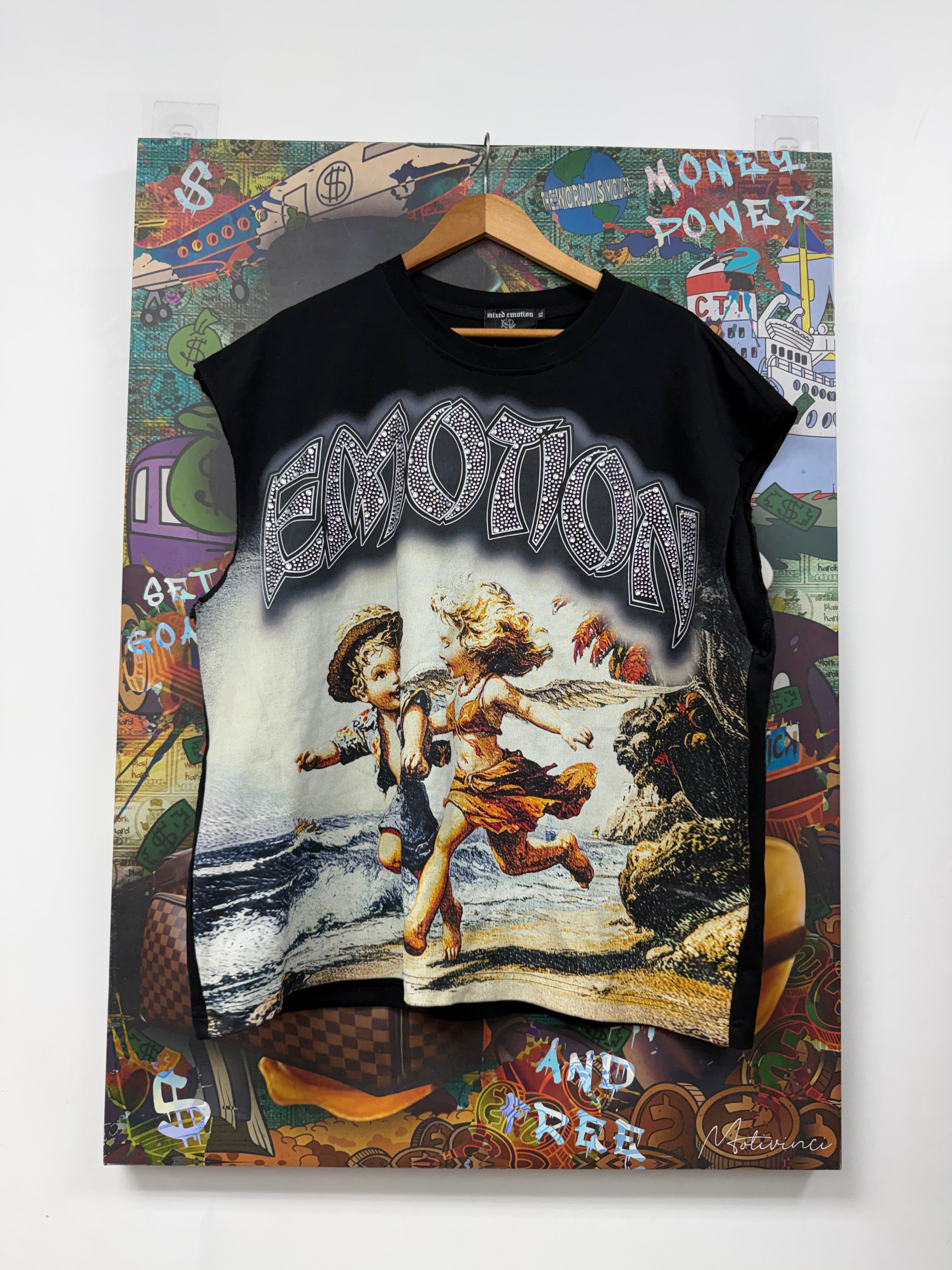 Mixed Emotions Cherub Rhinestone Sleeveless Tee
