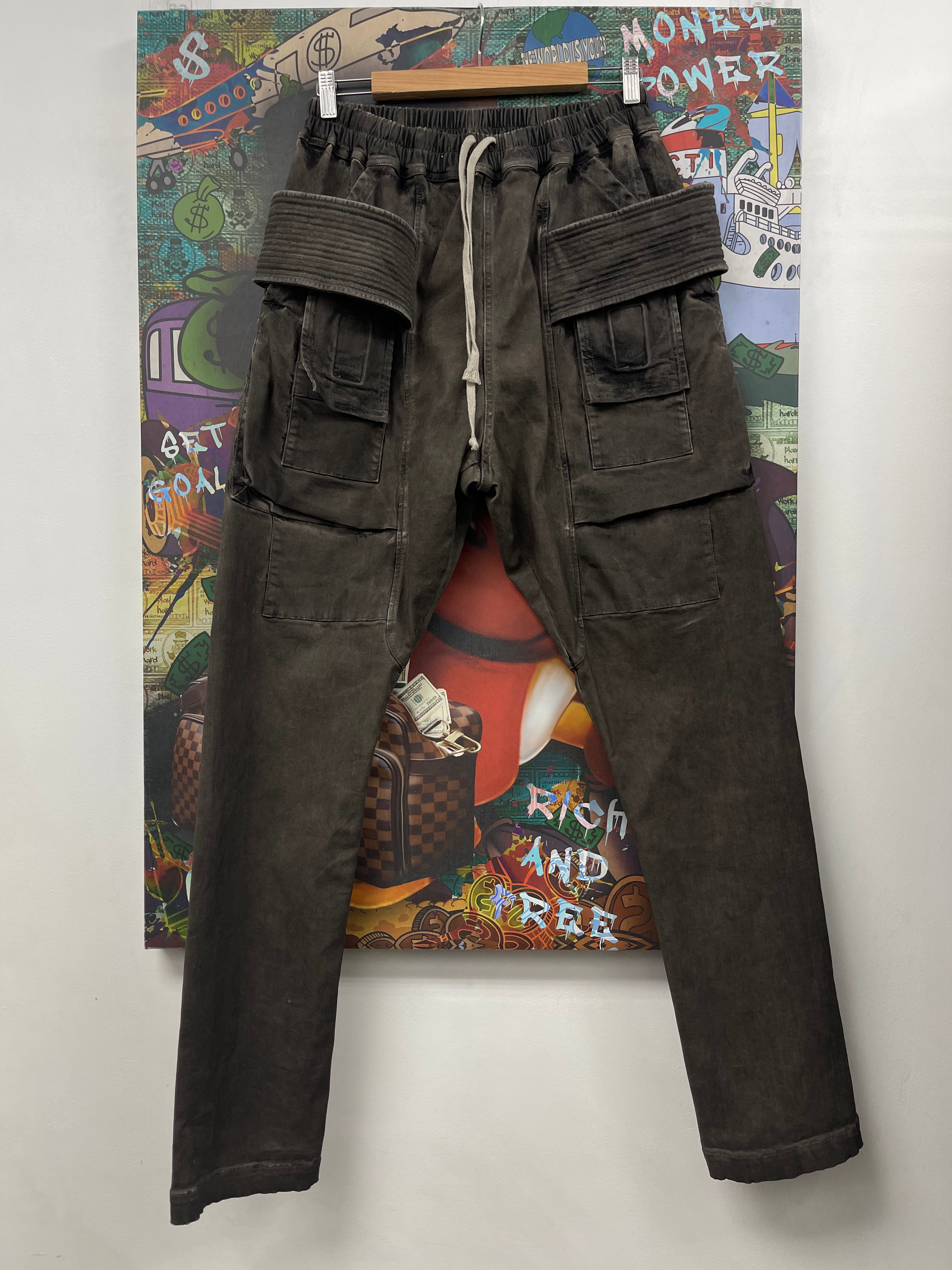 Rick Owens Waxed Creatch Cargo Pants