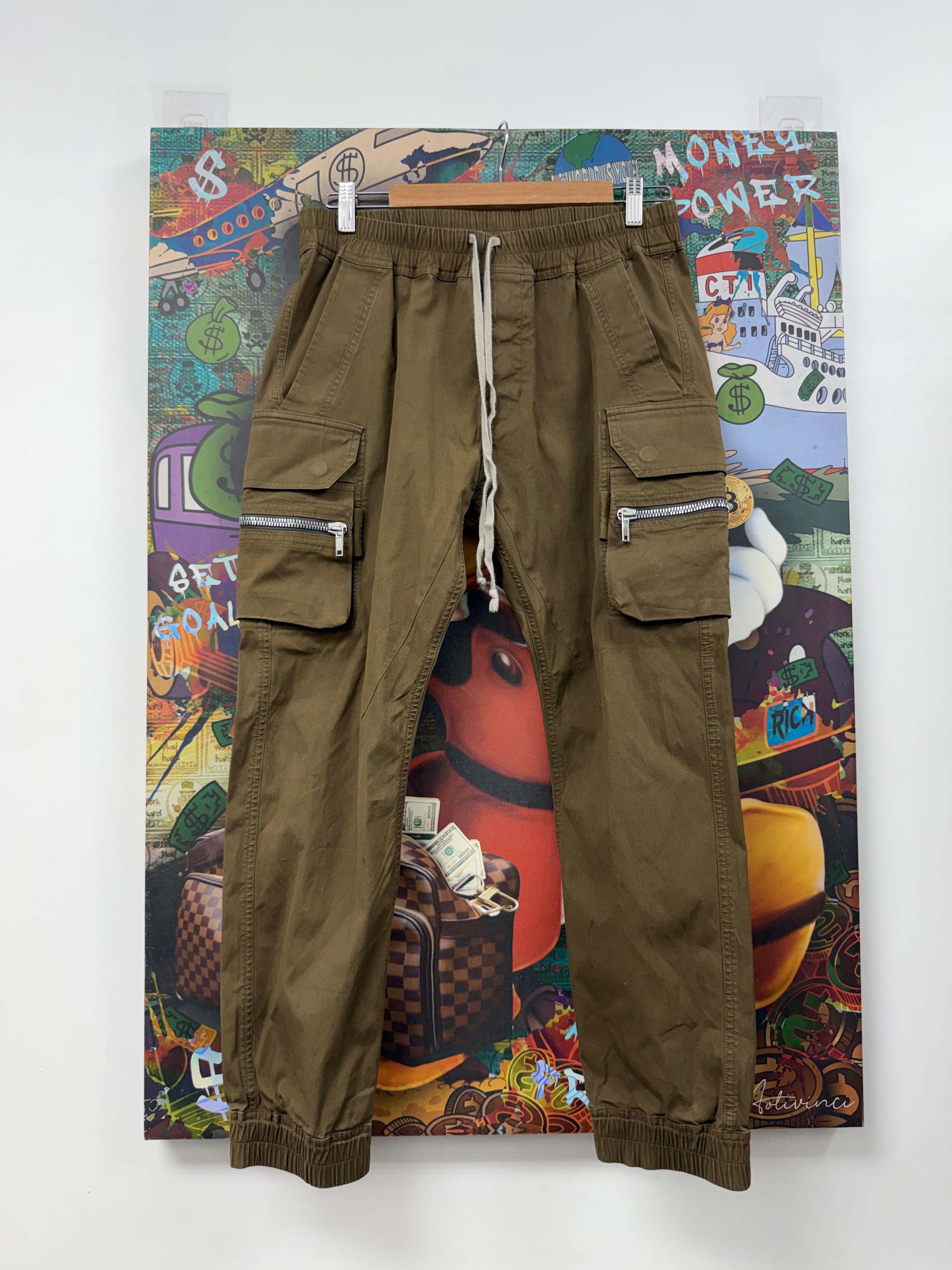 Rick Owens Dark Olive Mastodon (50) Cargo Pants