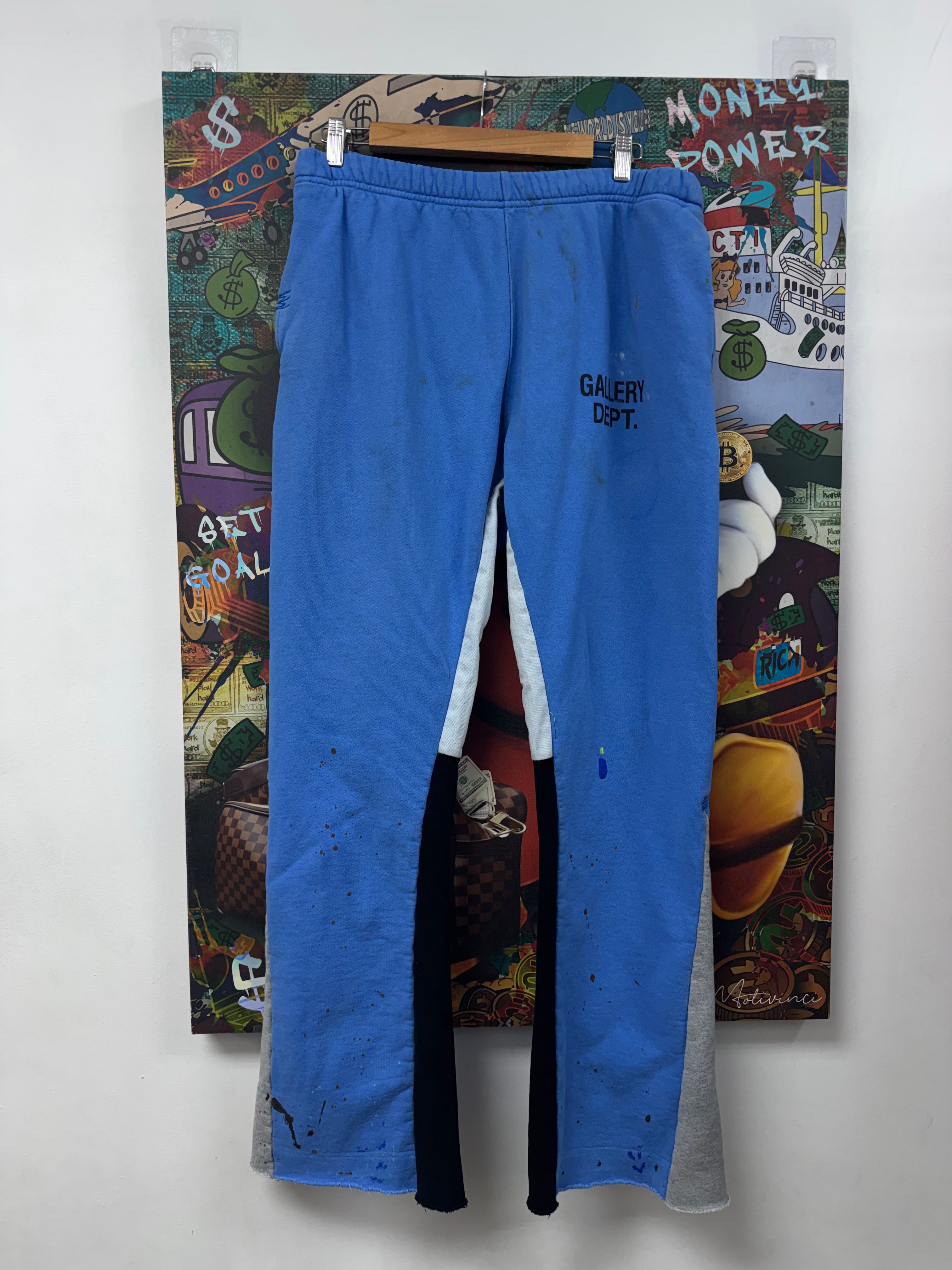 Gallery Dept Blue Flared Splatter Sweats