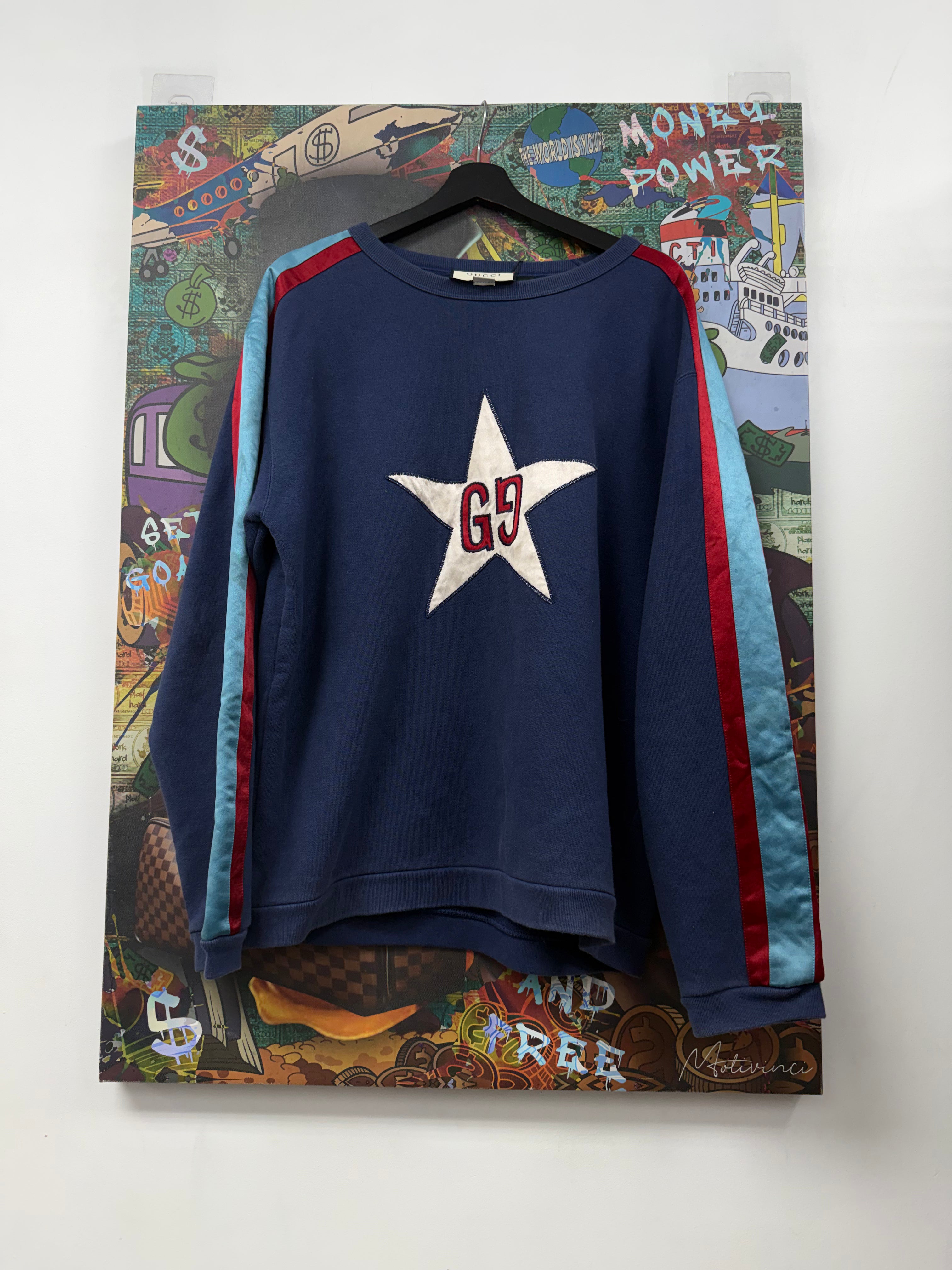 Gucci Blue Red Star Crewneck