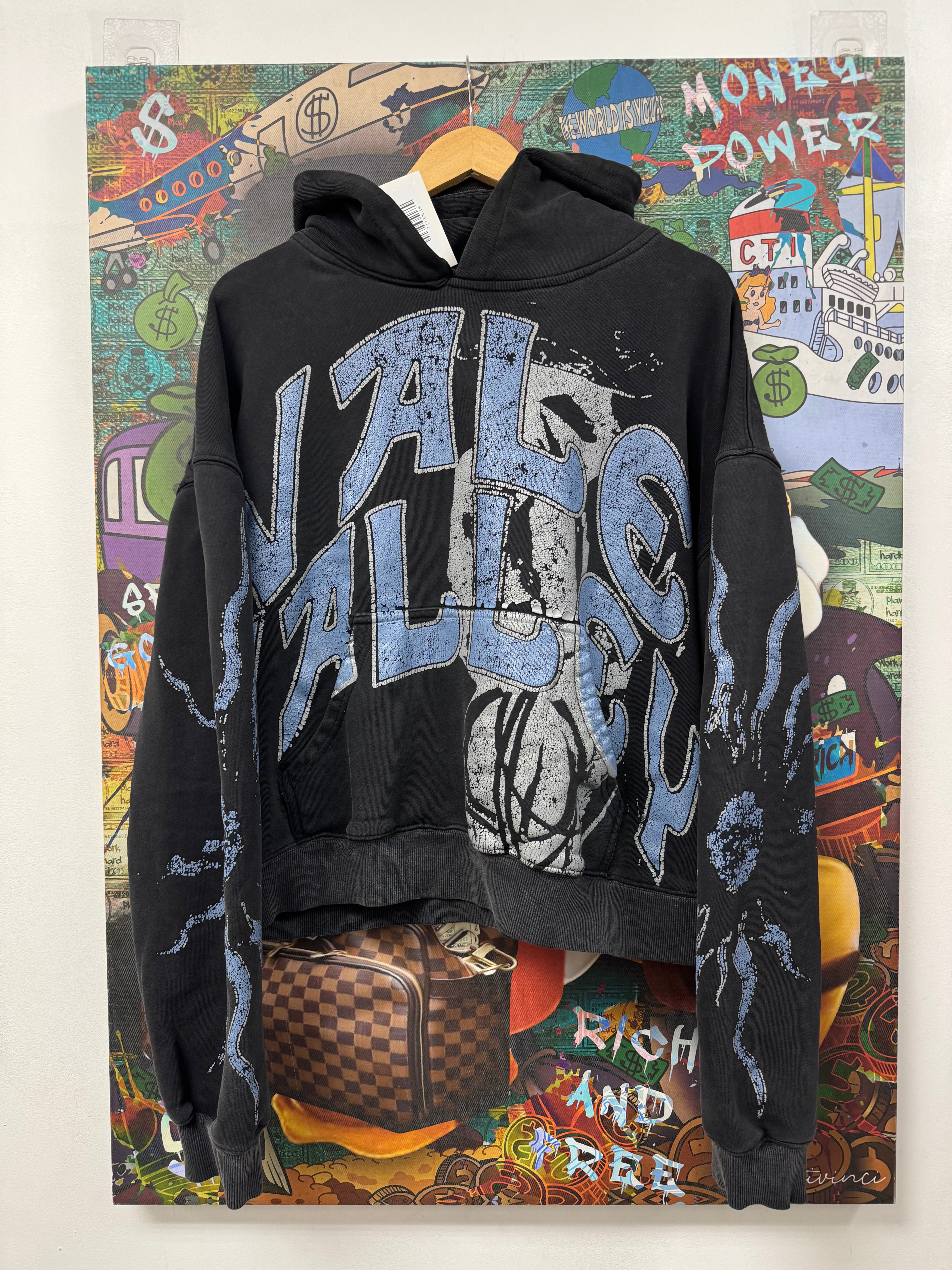 Vale Black Blue Crackle Logo Hoodie