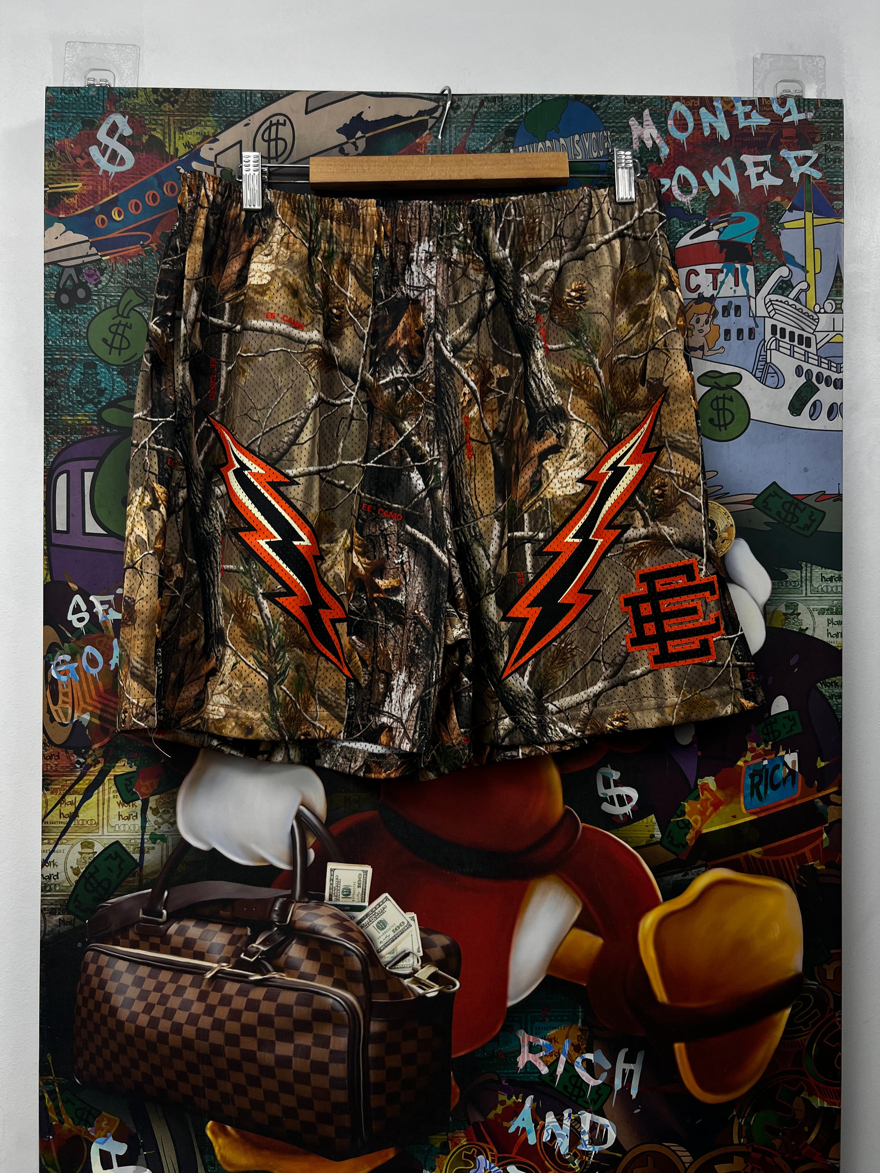 Eric Emanuel Realtree Camo Orange Bolt Shorts