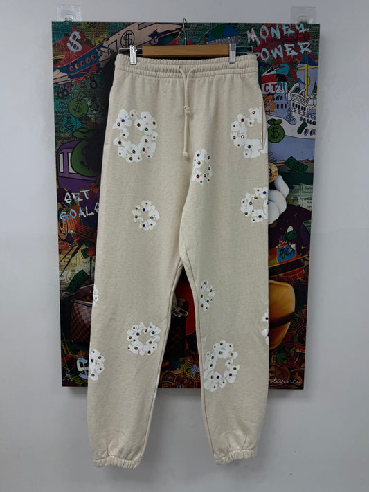 Denim Tears Cotton Wreath Rhinestone Sweats Cream New Large With Tags