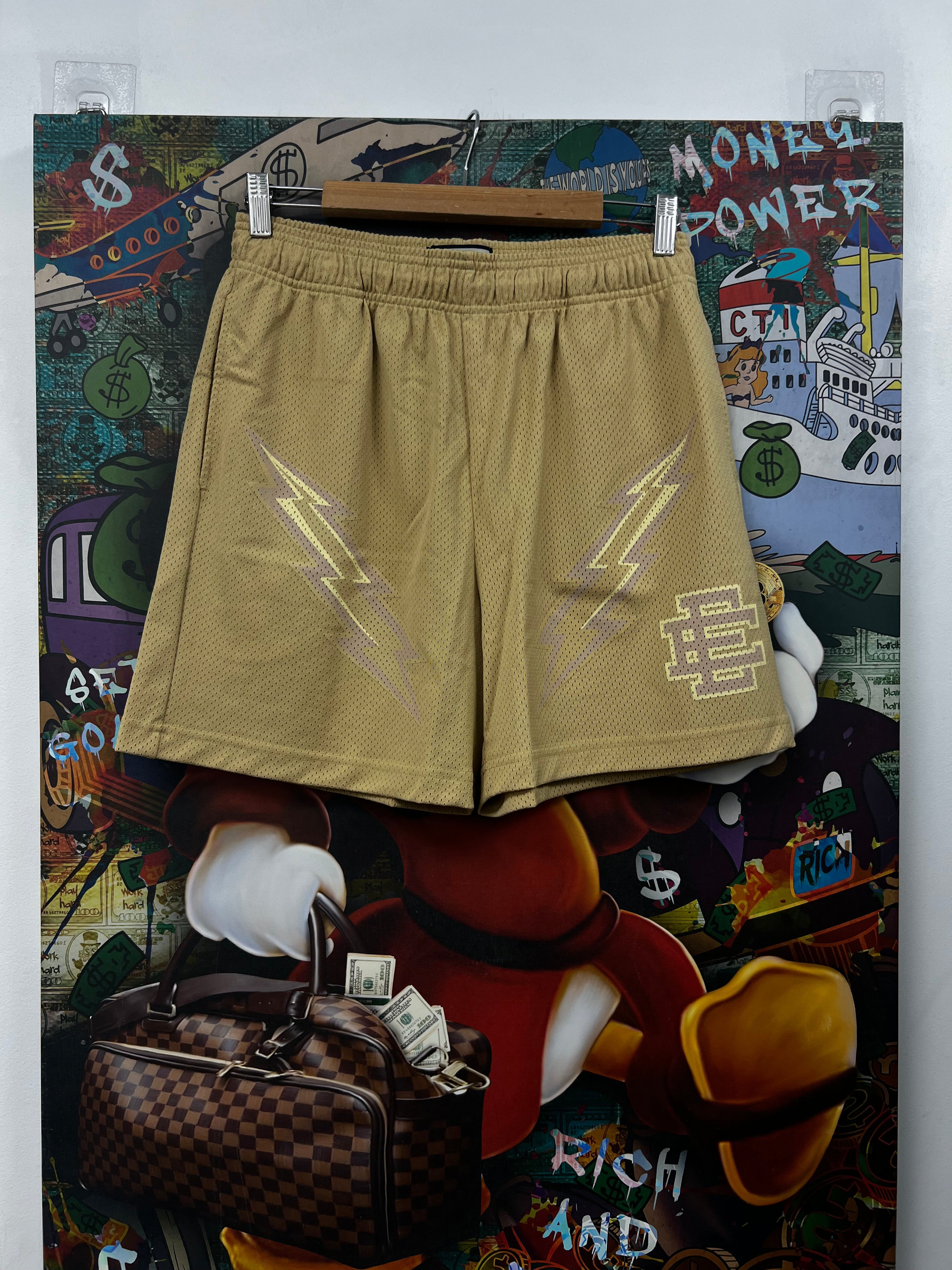 Eric Emanuel Tan Cream Bolt Shorts