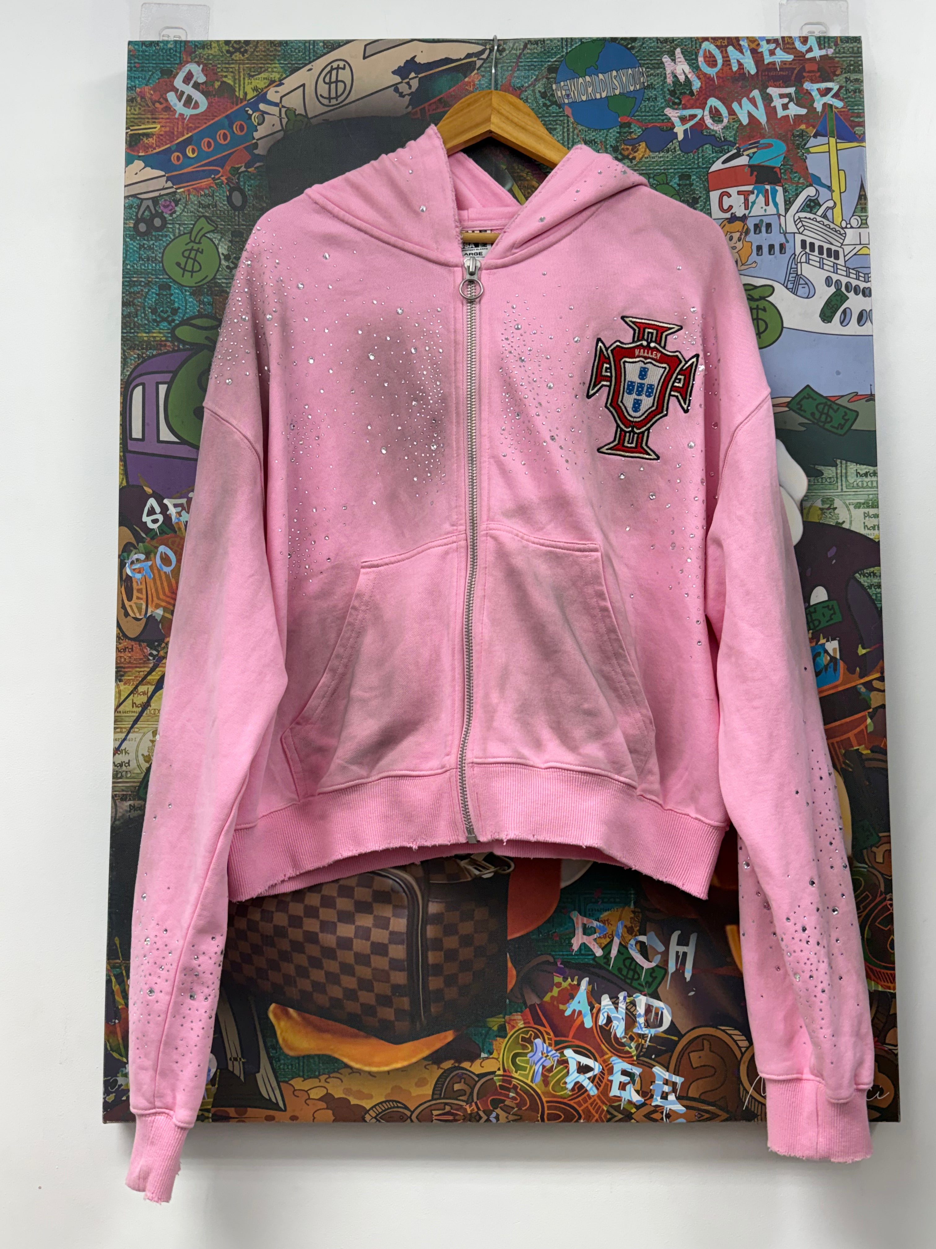Vale Pink Venus Cluster Zip Up Hoodie
